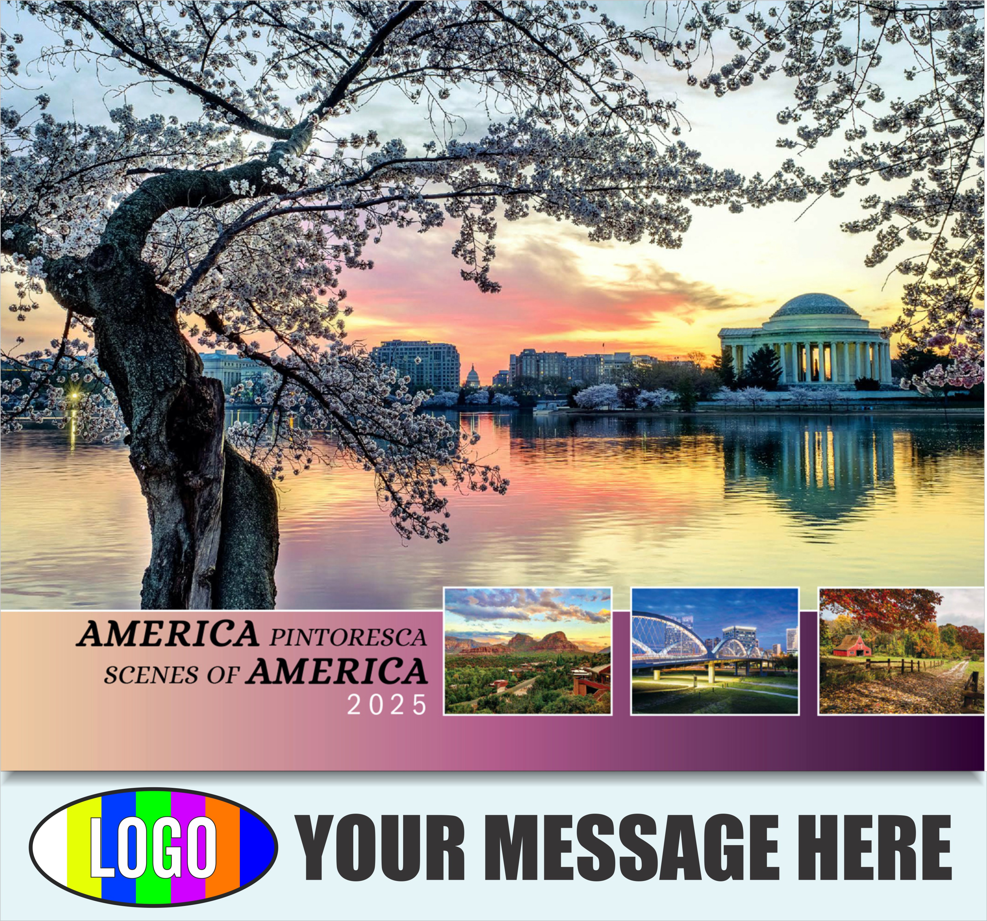 Scenes of America 2025 Bilingual Business Promo Calendar - cover