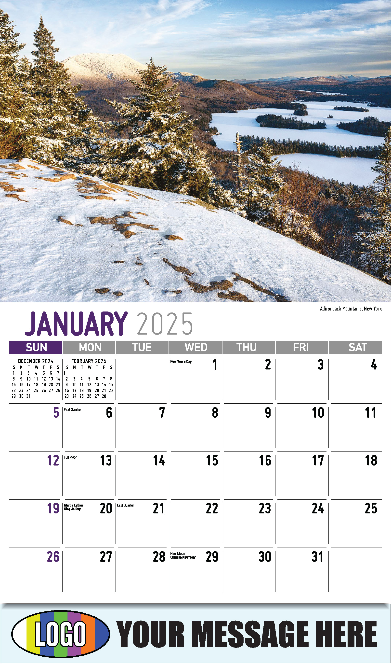 Scenes of America 2025 Business Advertising Wall Calendar - January