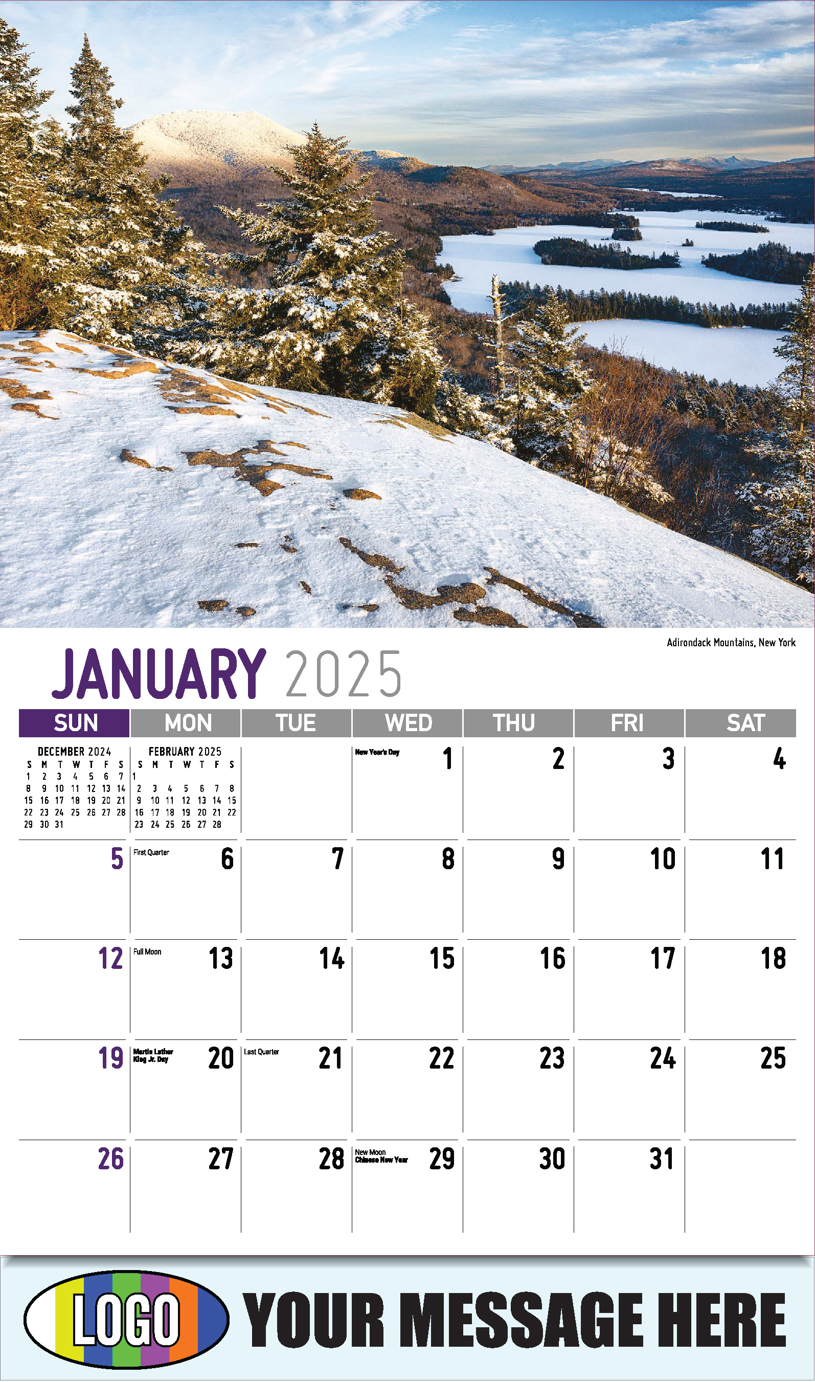 2025 Promo Calendar America Scenic Business Advertising low as 65¢