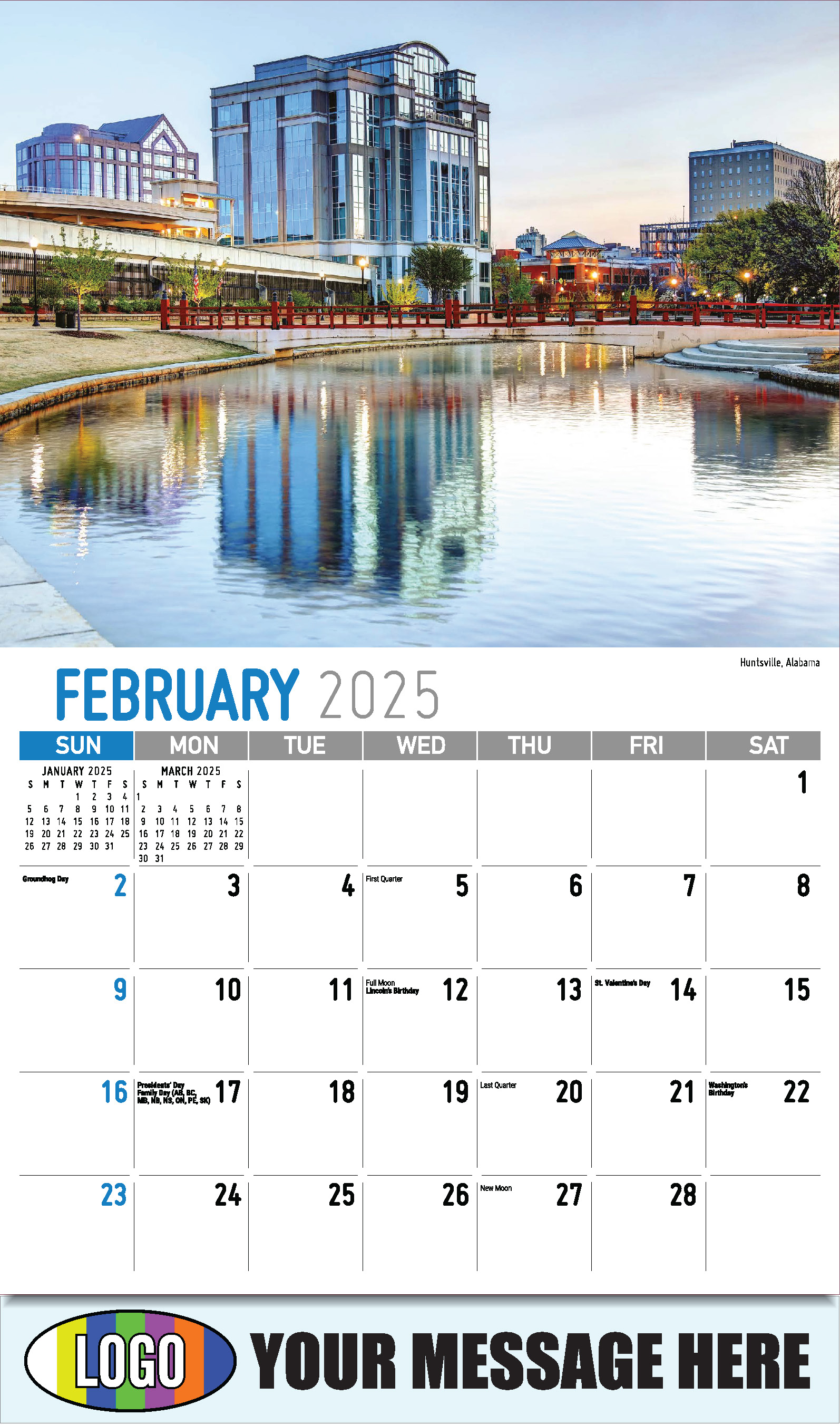 Scenes of America 2025 Business Advertising Wall Calendar - February
