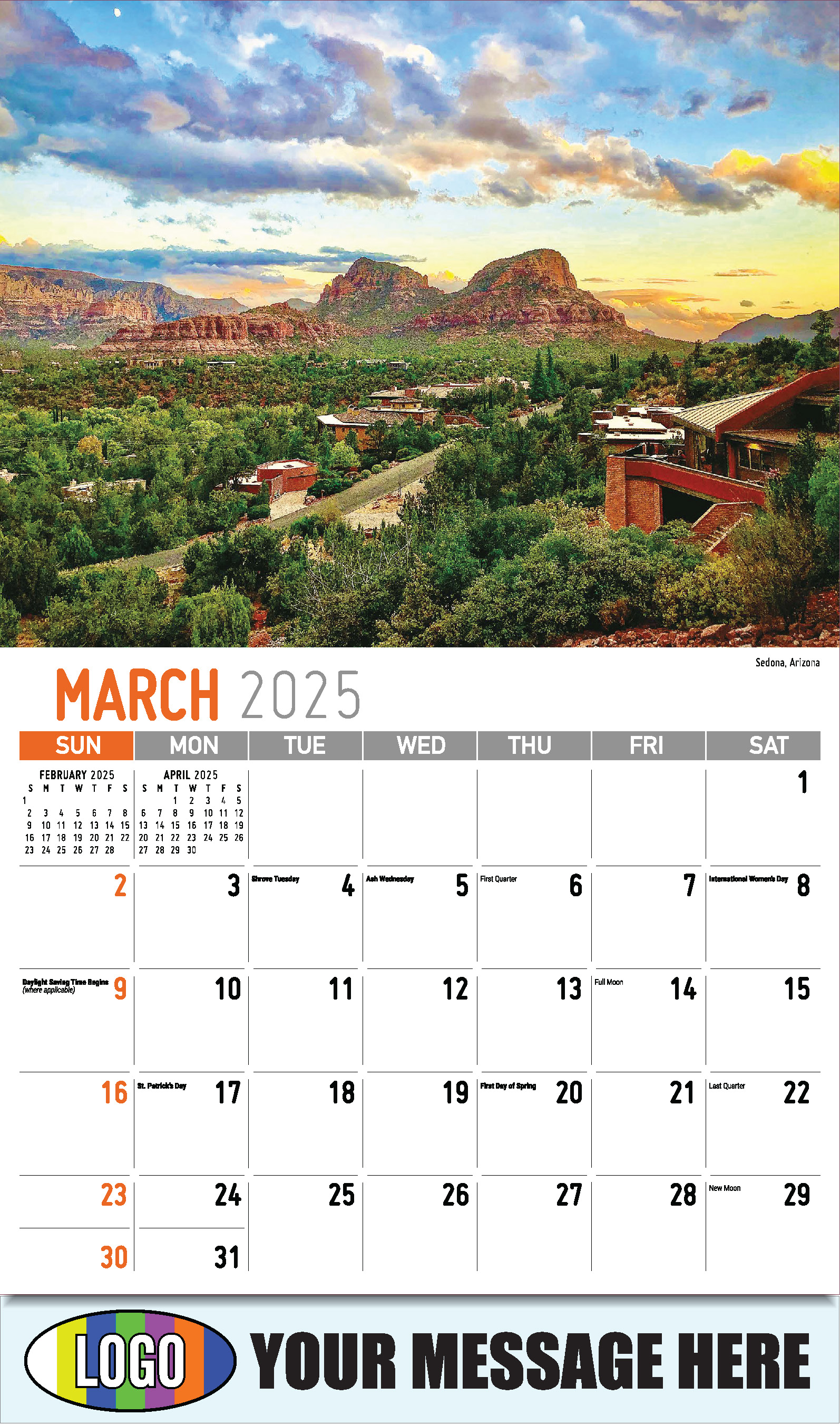 Scenes of America 2025 Business Advertising Wall Calendar - March