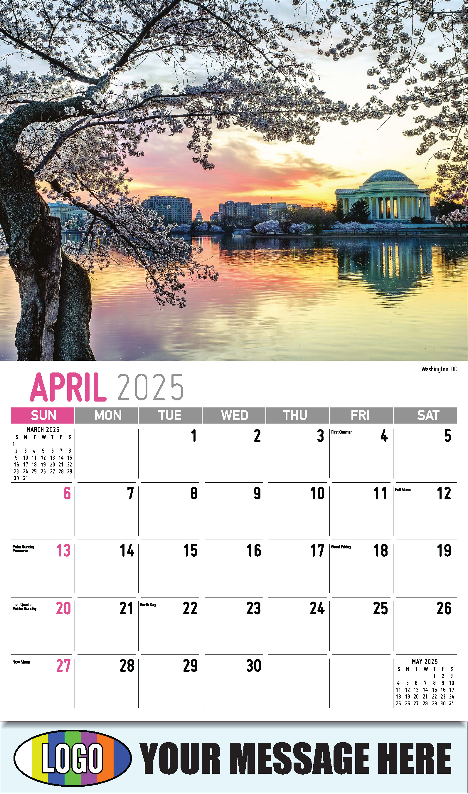 Scenes of America 2025 Business Advertising Wall Calendar - April