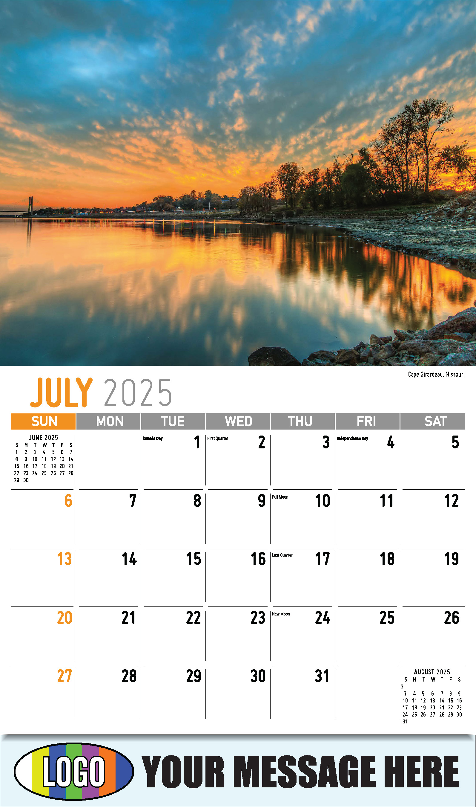 Scenes of America 2025 Business Advertising Wall Calendar - July