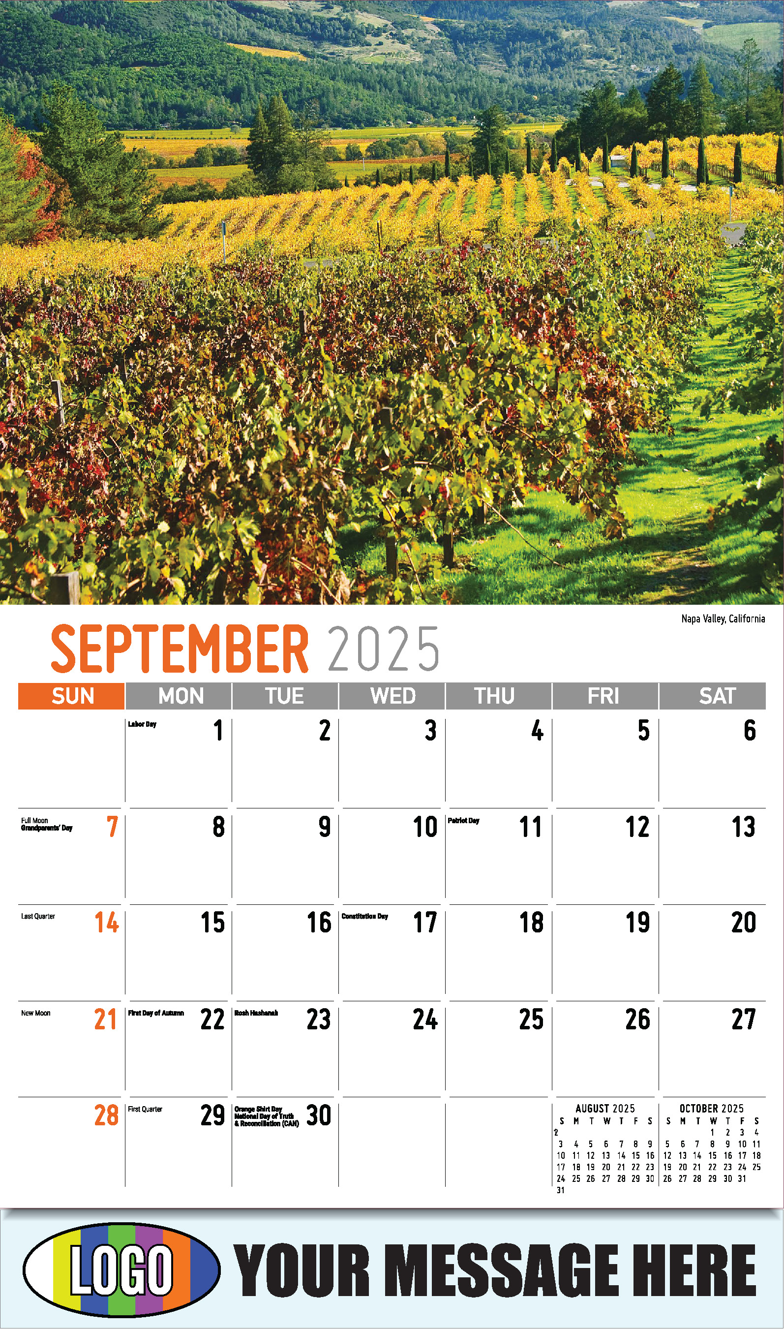 Scenes of America 2025 Business Advertising Wall Calendar - September