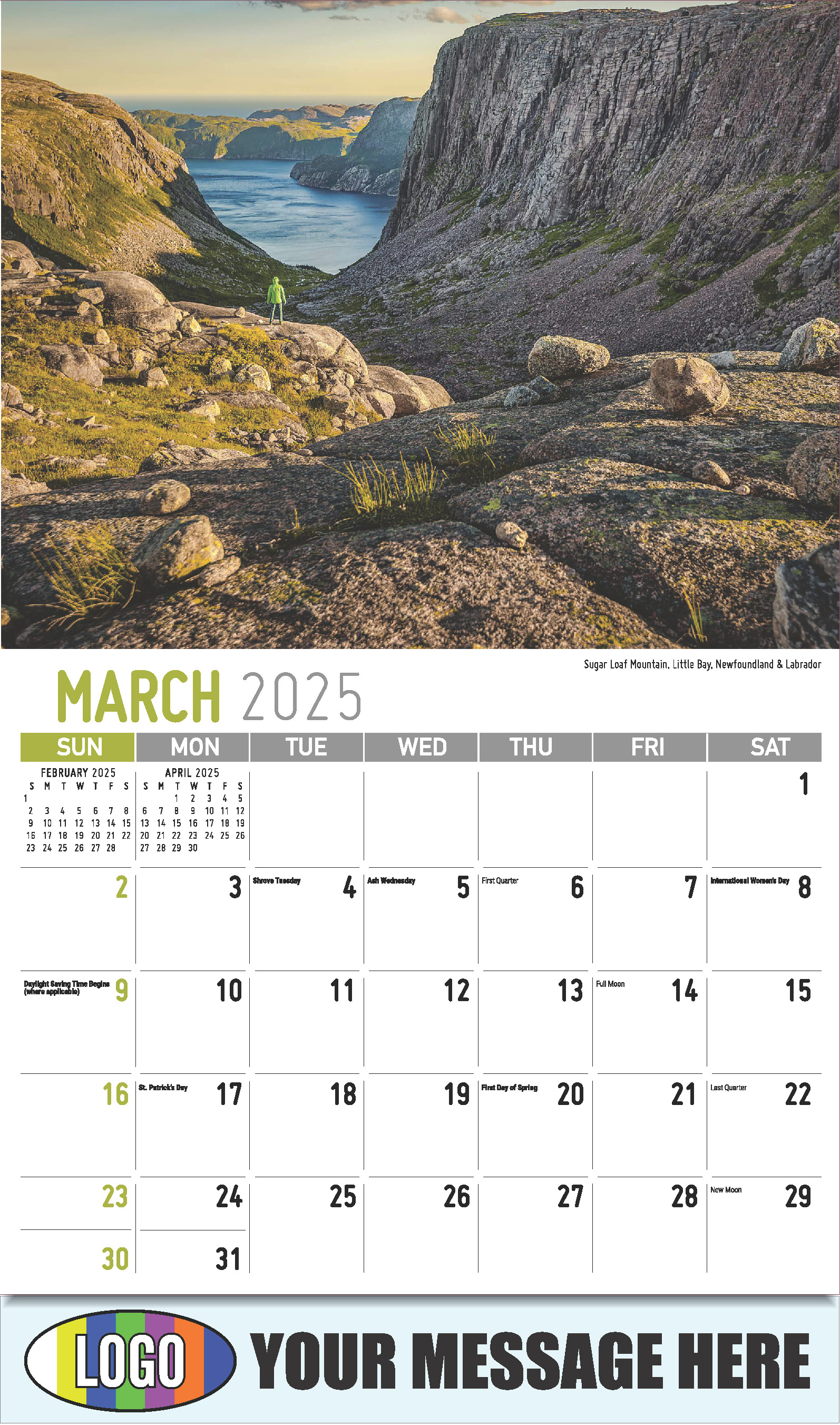 Atlantic Canada Scenic 2025 Business Promotion Calendar - March