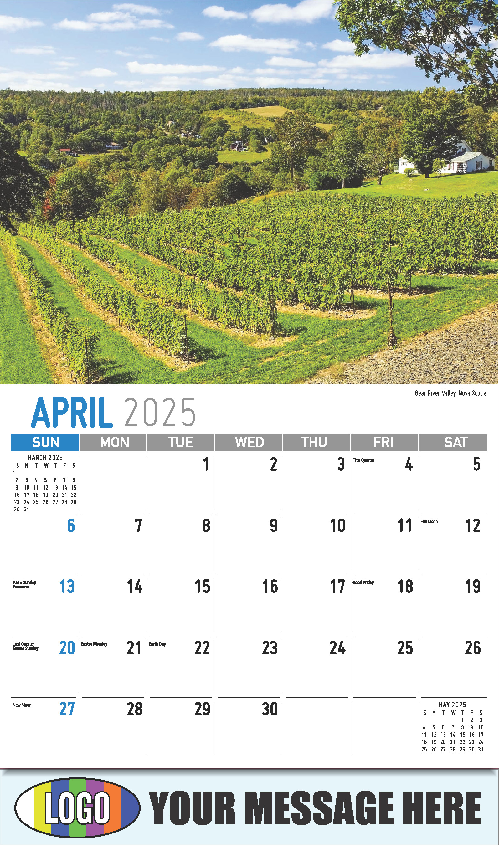 Atlantic Canada Scenic 2025 Business Promotion Calendar - April