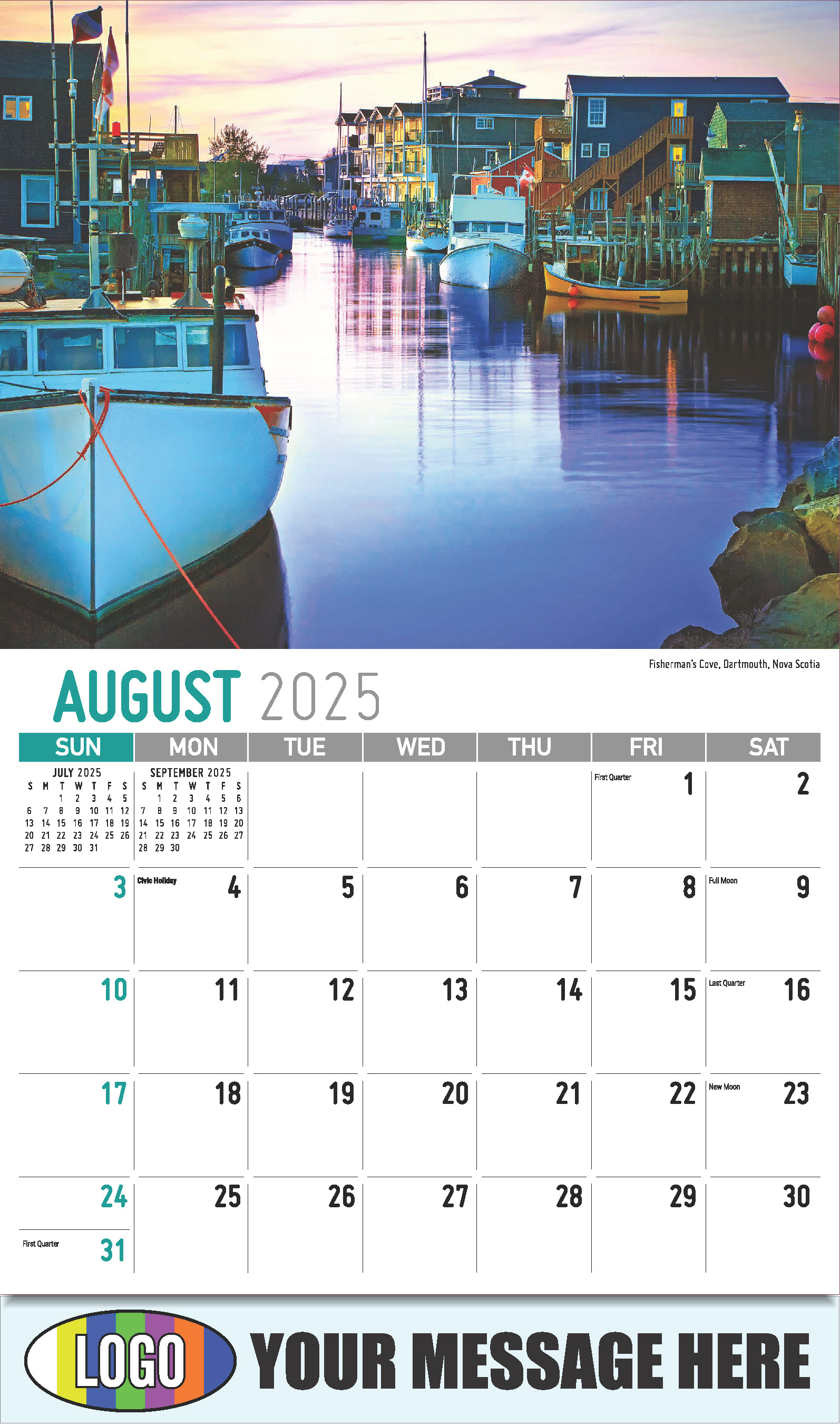 Atlantic Canada Scenic 2025 Business Promotion Calendar - August