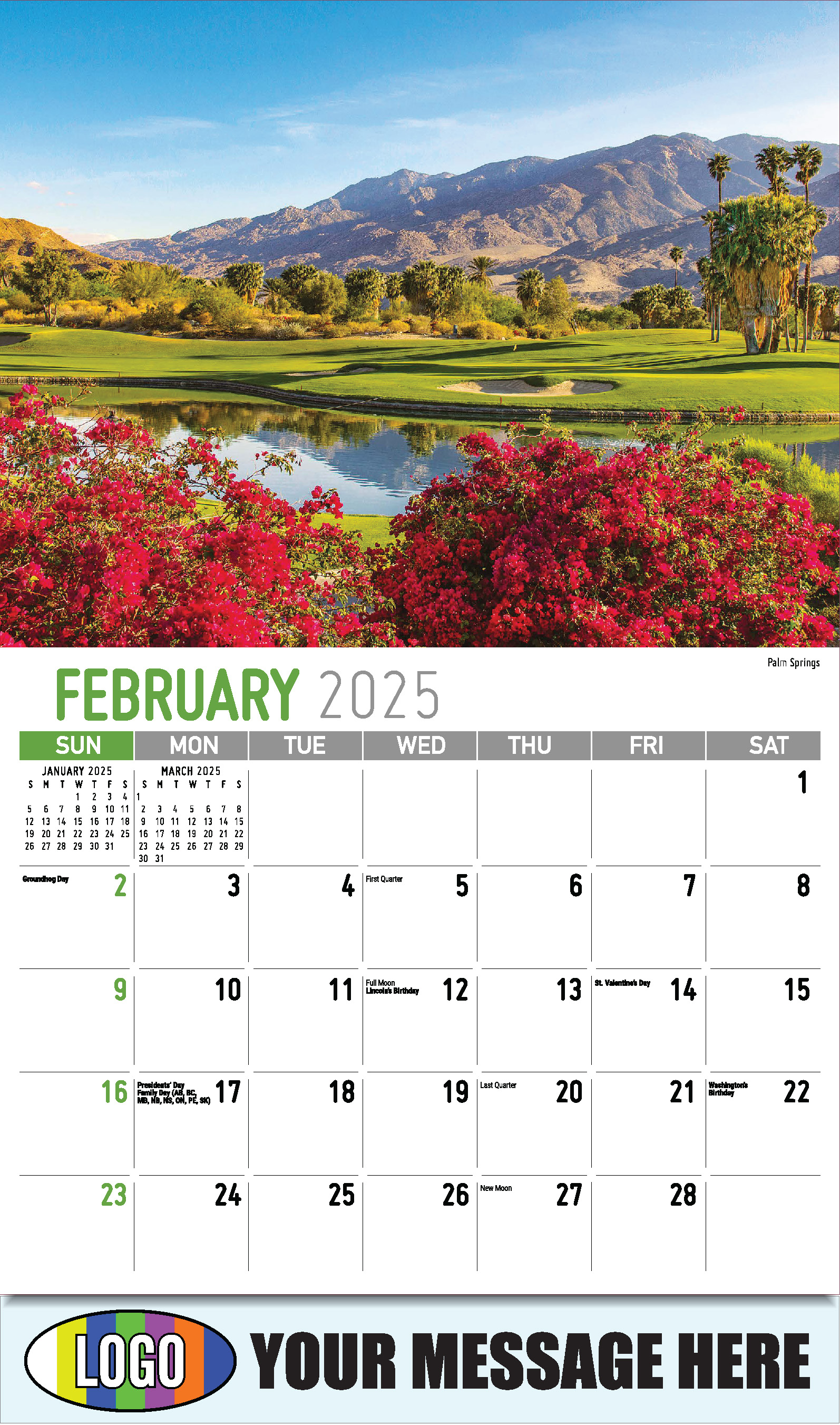 Scenes of California 2025 Business Advertising Wall Calendar - February