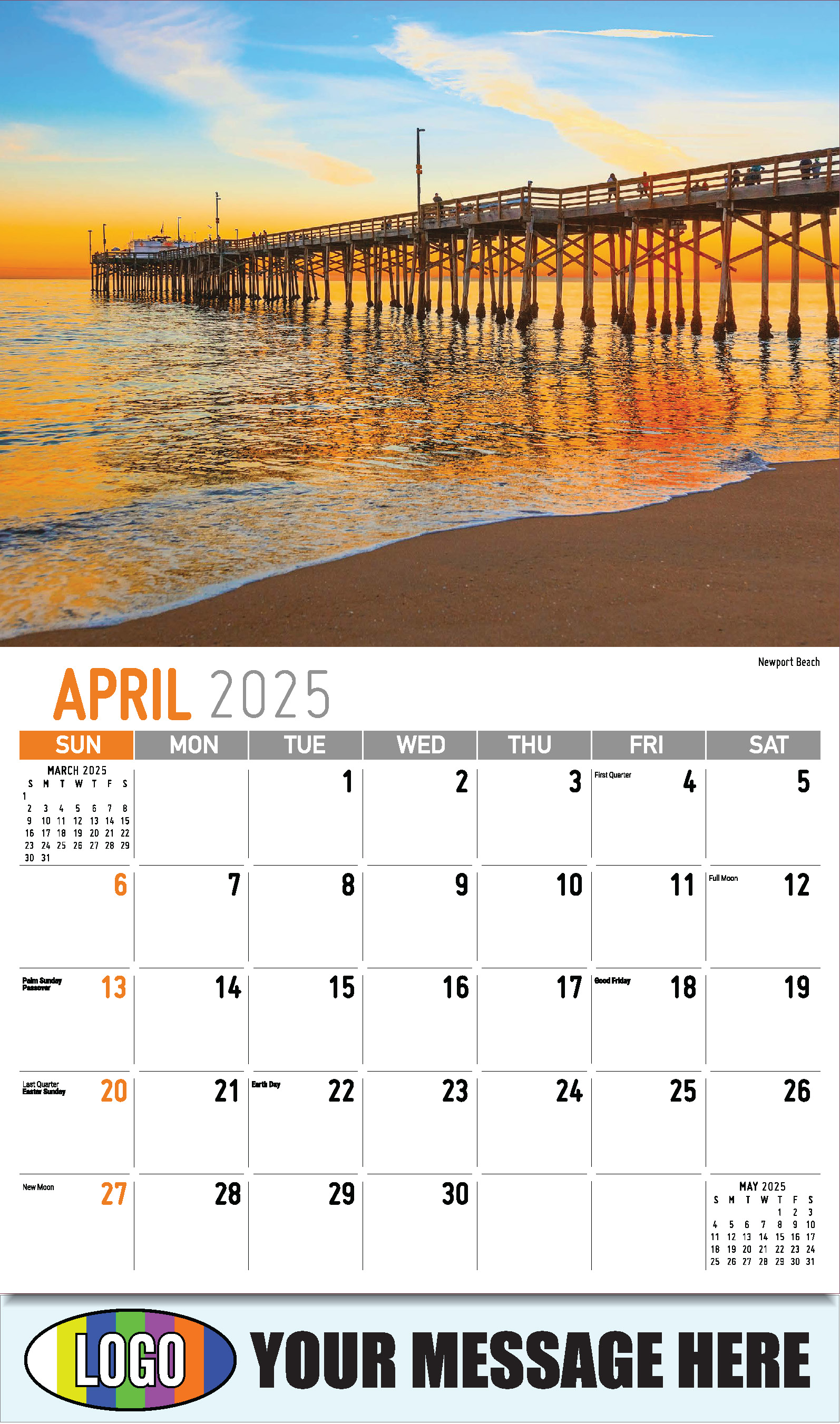 Scenes of California 2025 Business Advertising Wall Calendar - April
