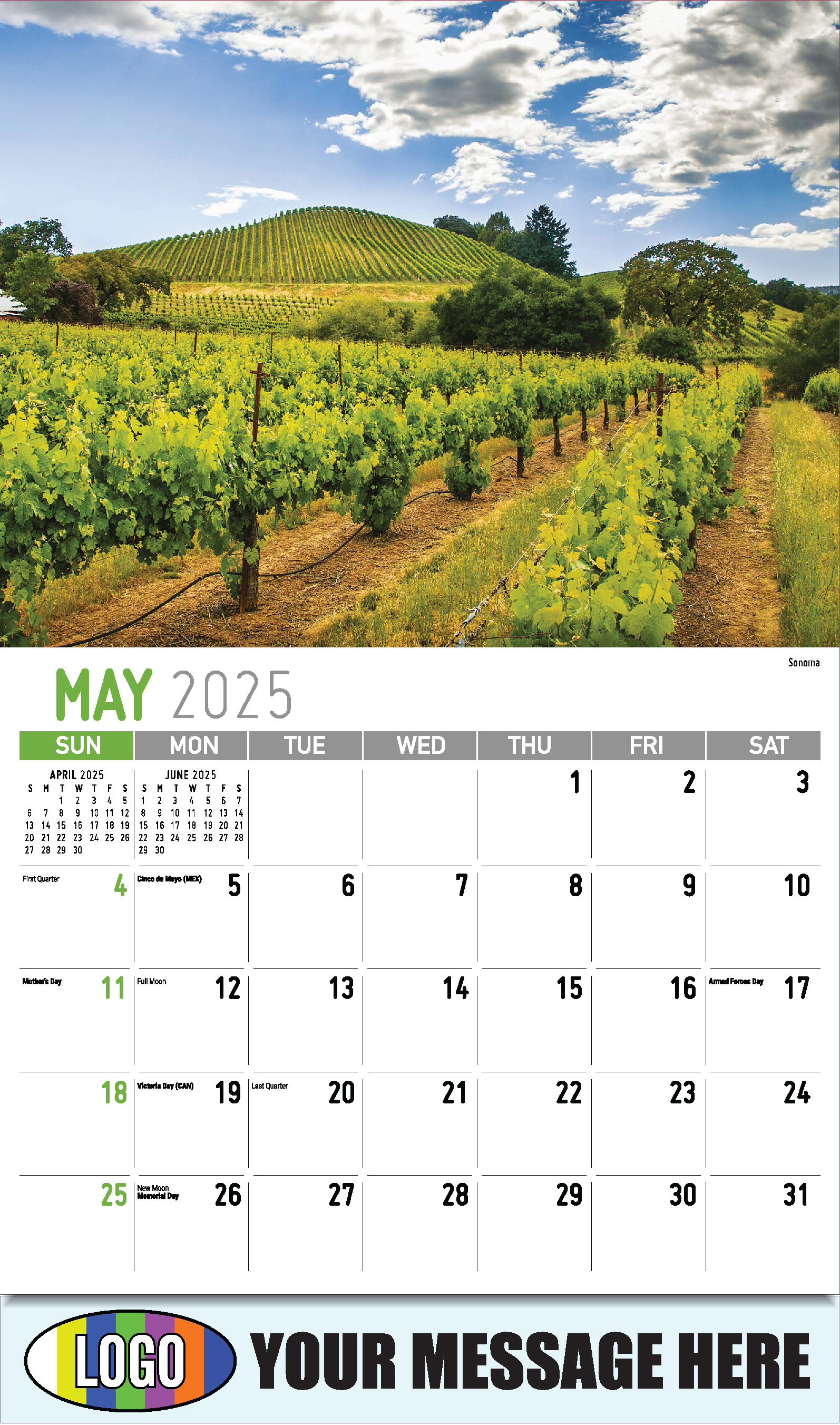 Scenes of California 2025 Business Advertising Wall Calendar - May