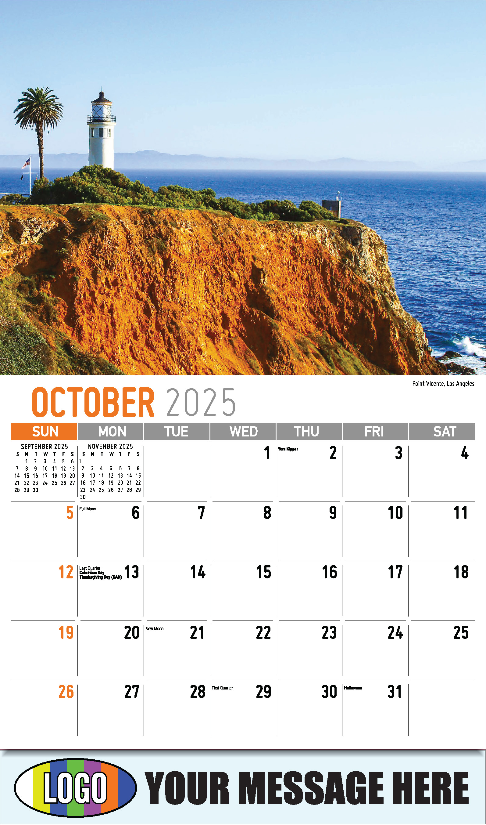 Scenes of California 2025 Business Advertising Wall Calendar - October