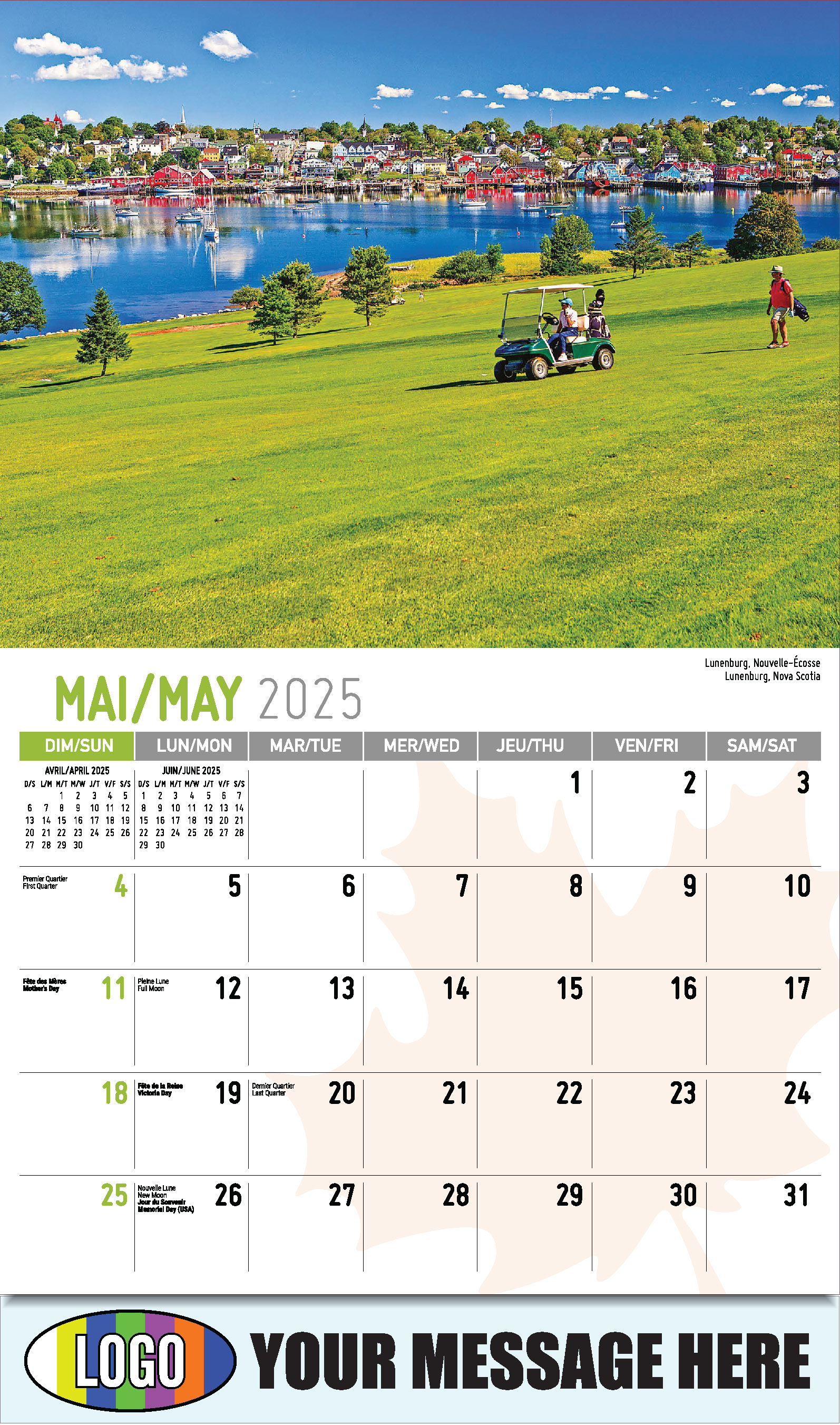 Scenes of Canada 2025 Bilingual Business Advertising Calendar - May