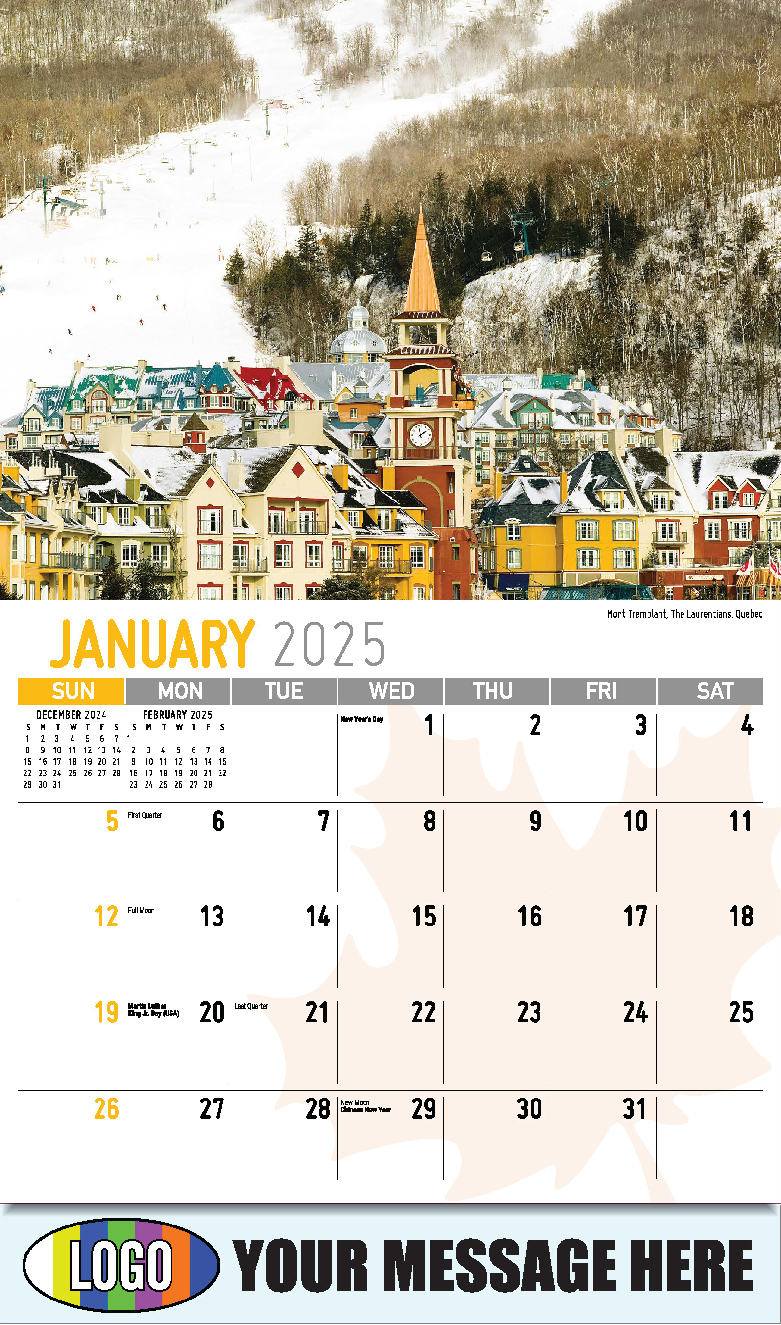 Scenes of Canada 2025 Business Promotion Wall Calendar - January