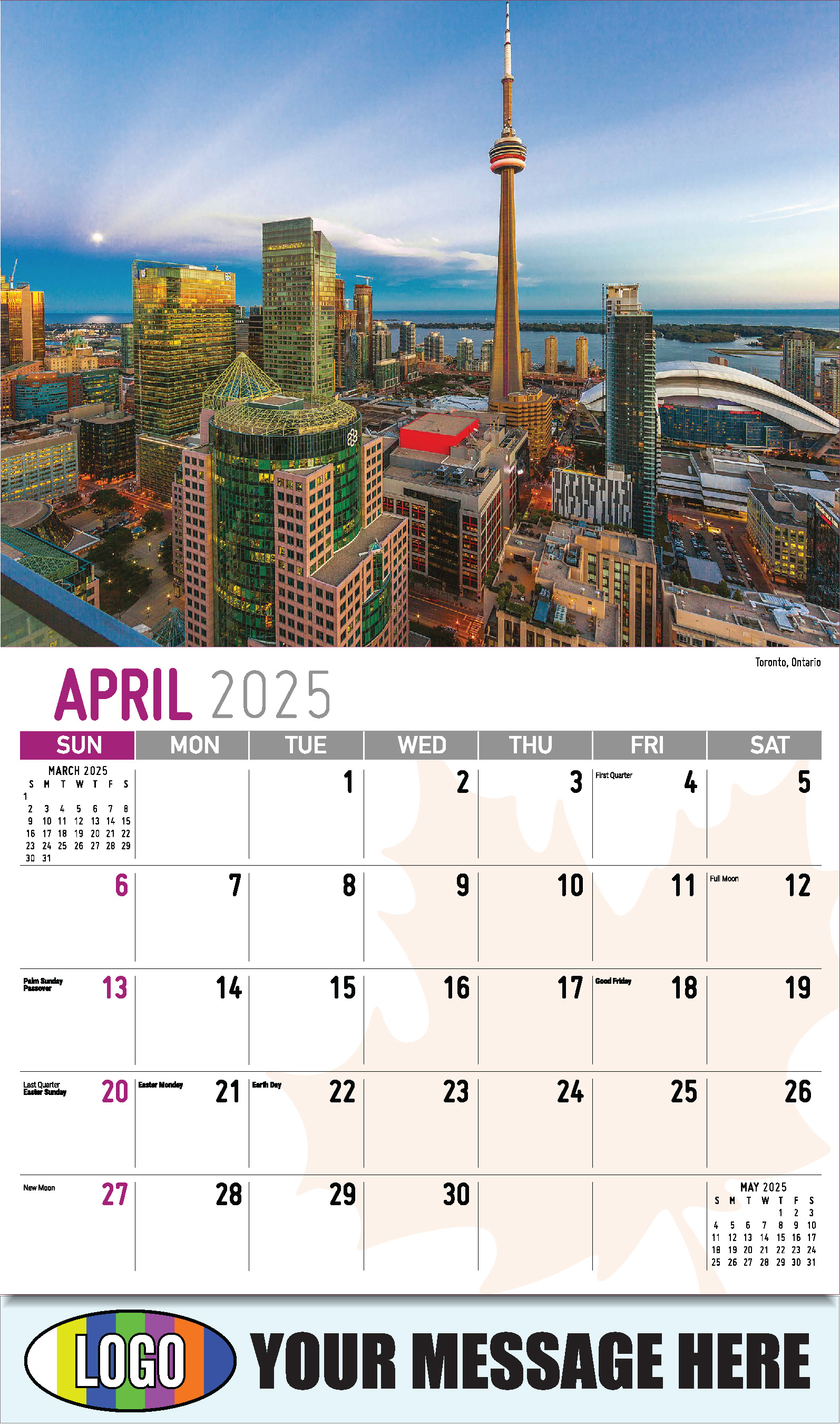 Scenes of Canada 2025 Business Promotion Wall Calendar - April
