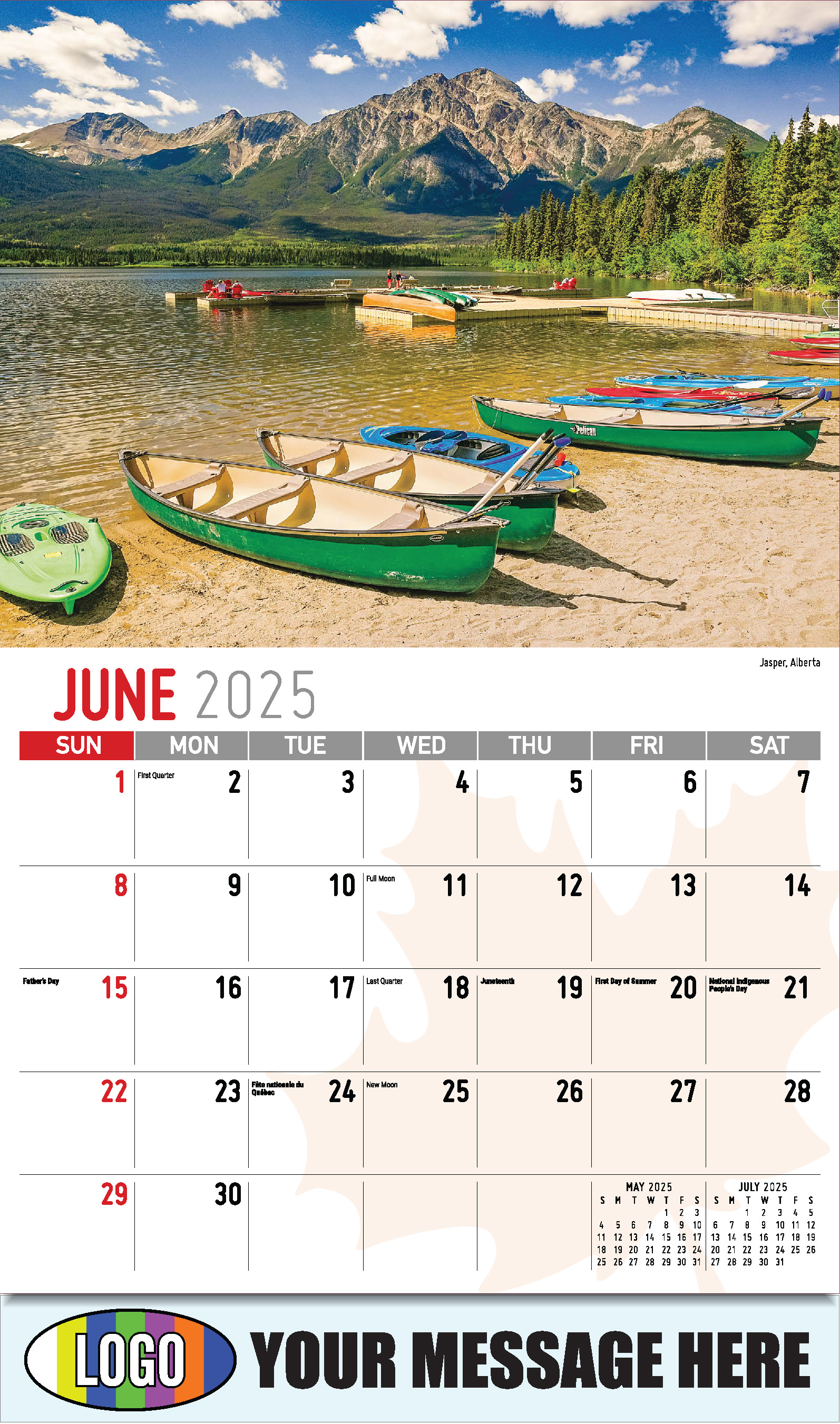 Scenes of Canada 2025 Business Promotion Wall Calendar - June