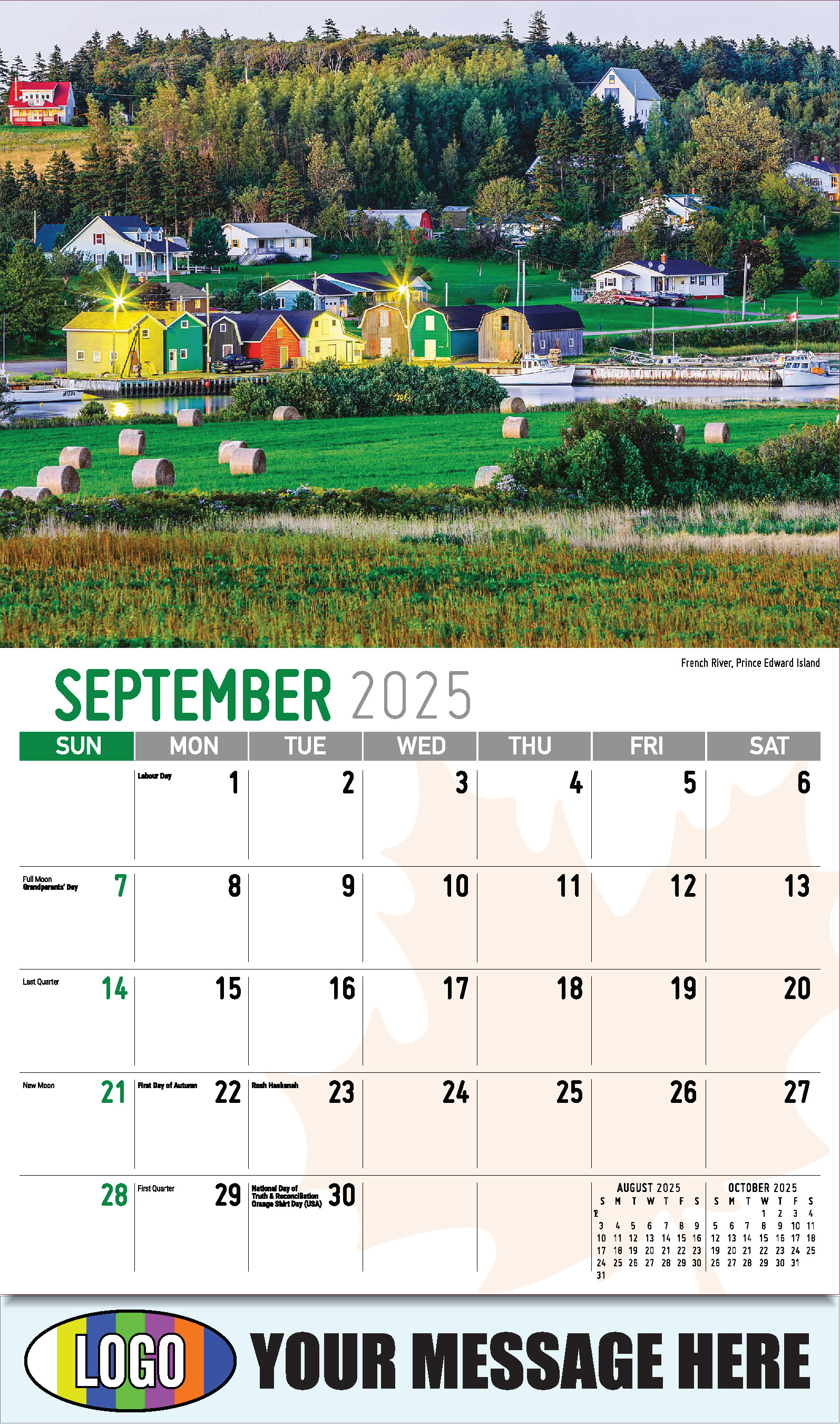 Scenes of Canada 2025 Business Promotion Wall Calendar - September