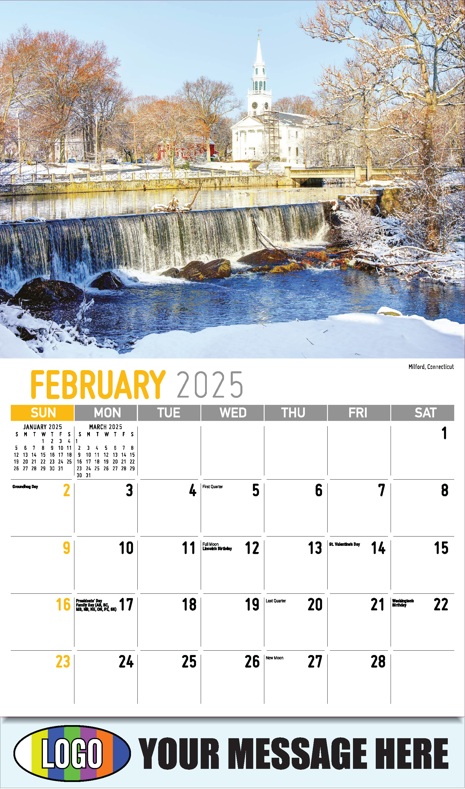 Scenes of New England 2025 Business Advertising Wall Calendar - February