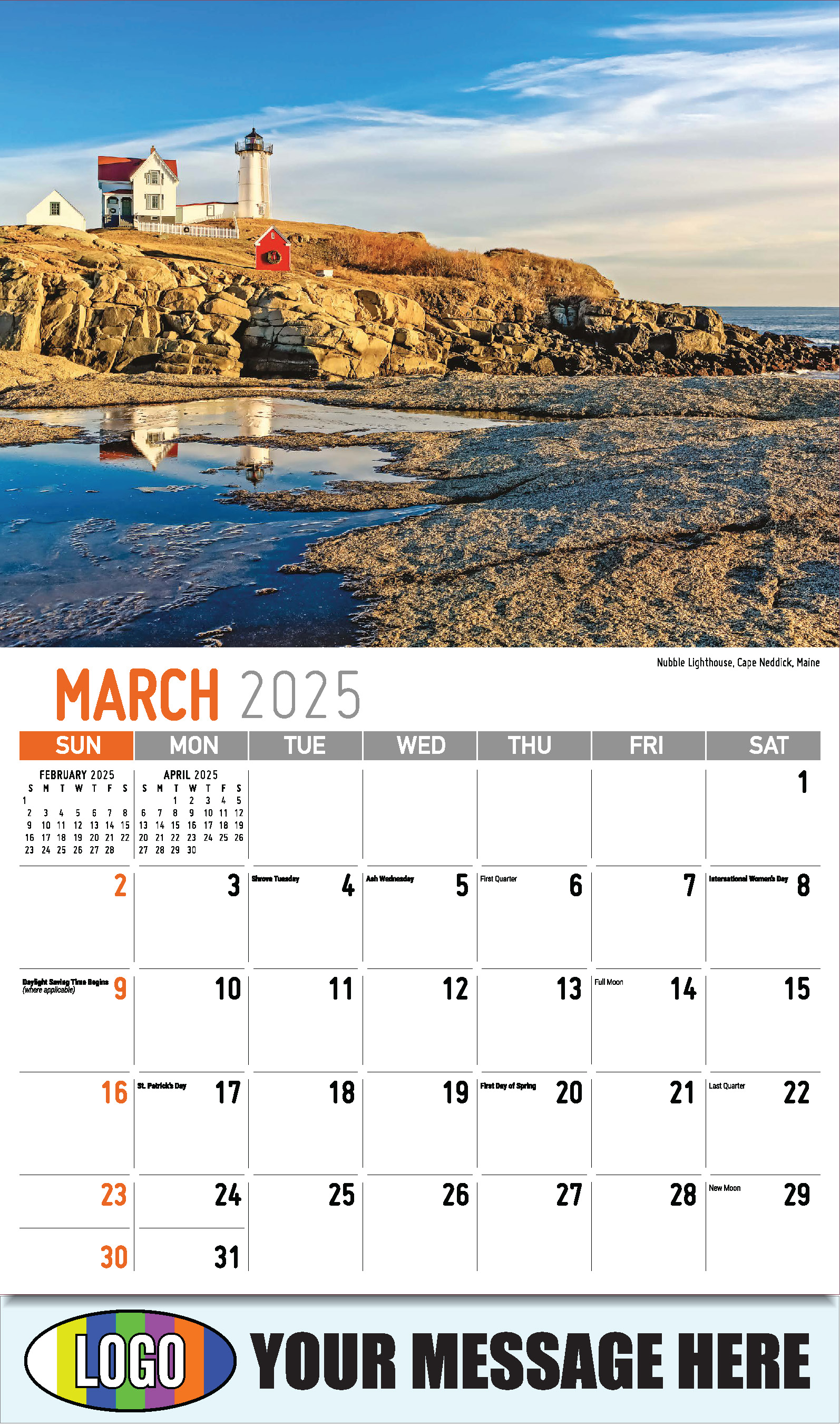 Scenes of New England 2025 Business Advertising Wall Calendar - March