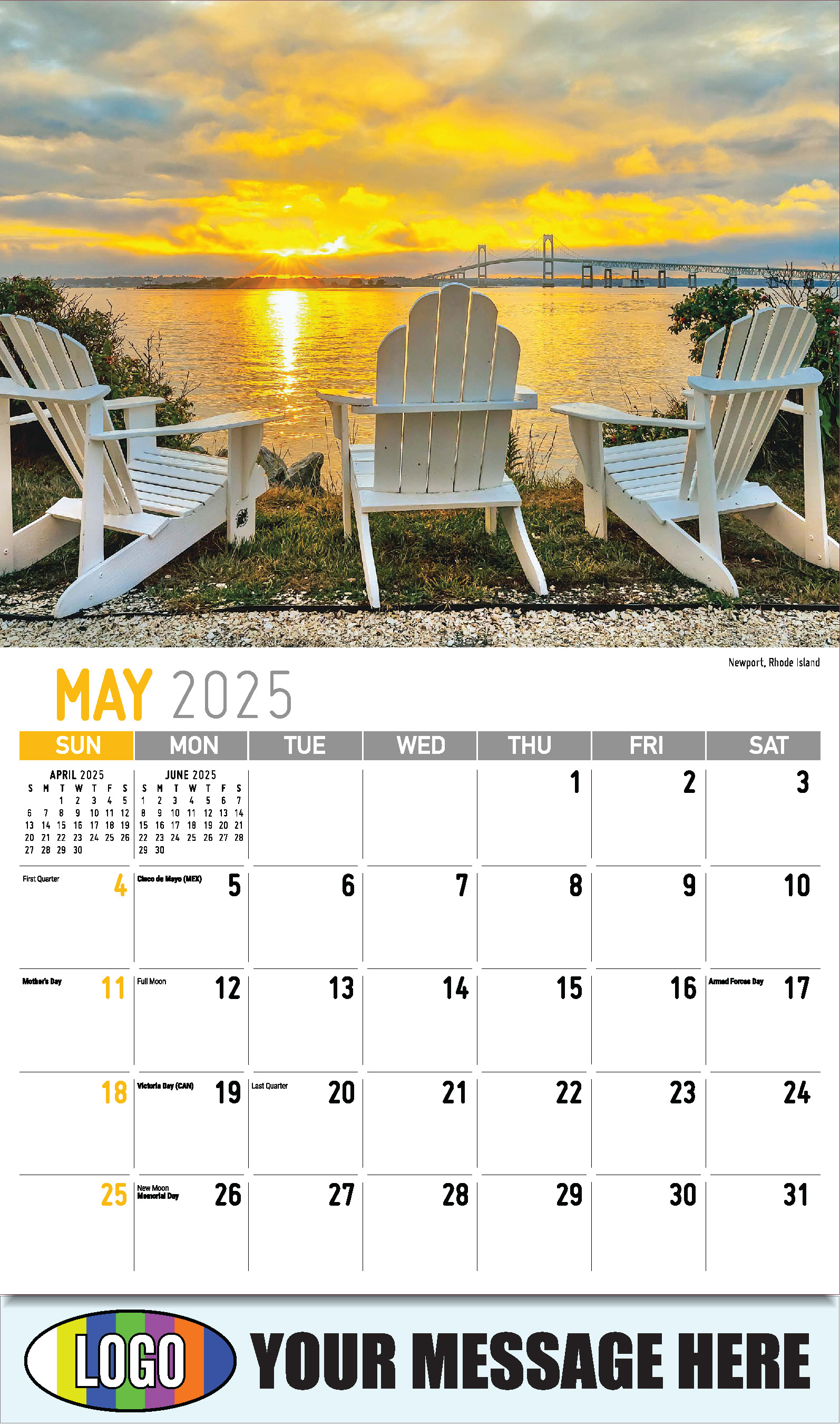 Scenes of New England 2025 Business Advertising Wall Calendar - May