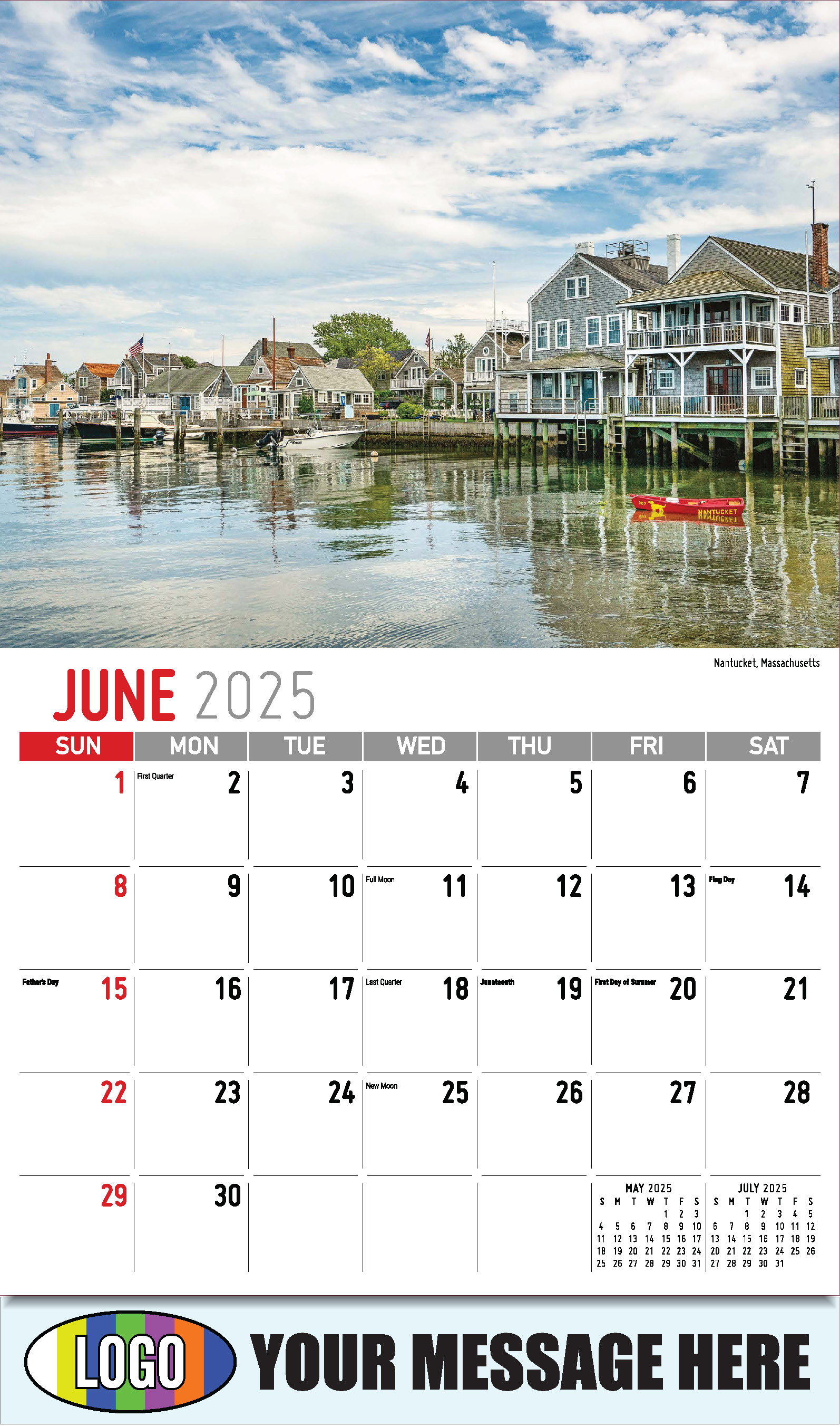 Scenes of New England 2025 Business Advertising Wall Calendar - June