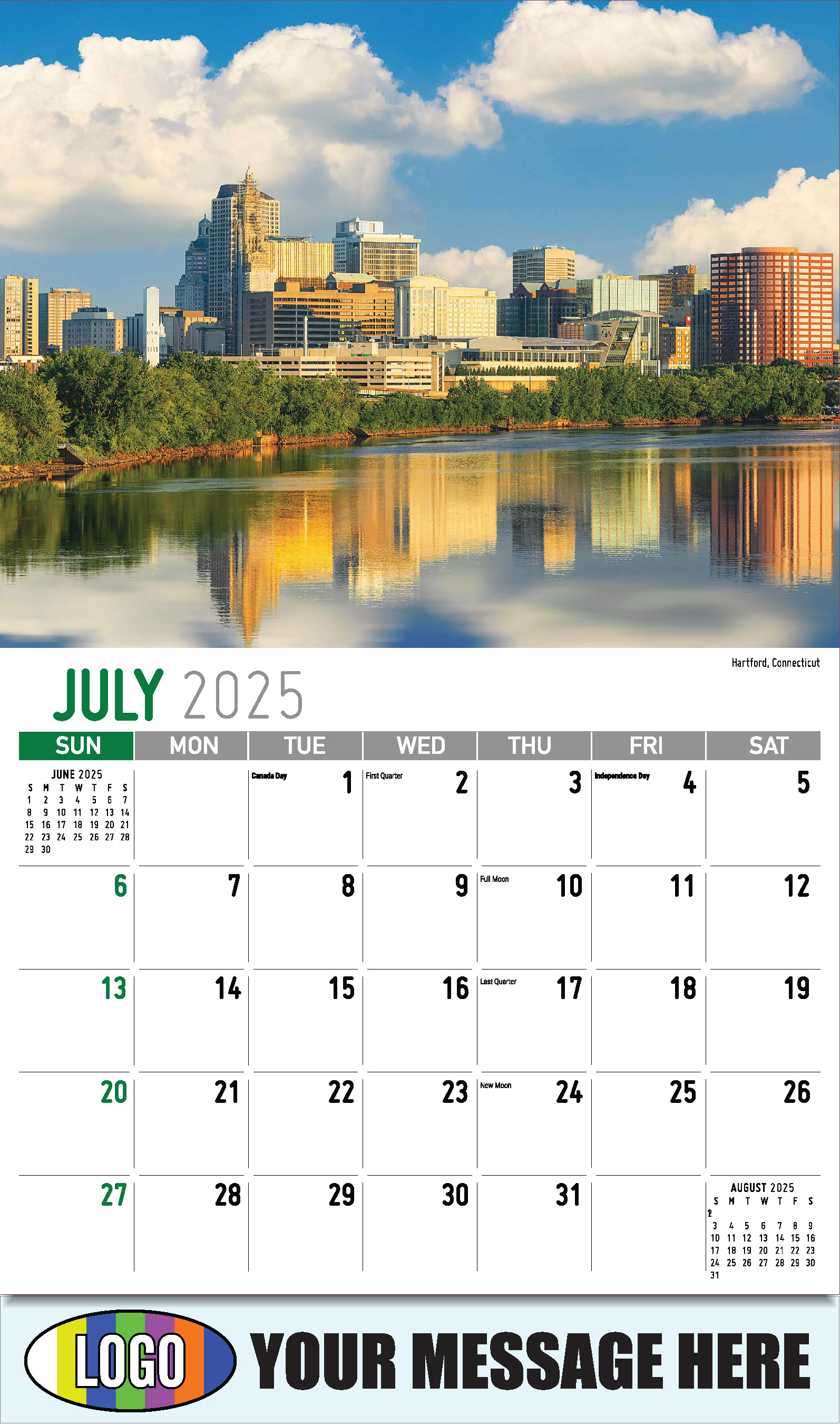 Scenes of New England 2025 Business Advertising Wall Calendar - July