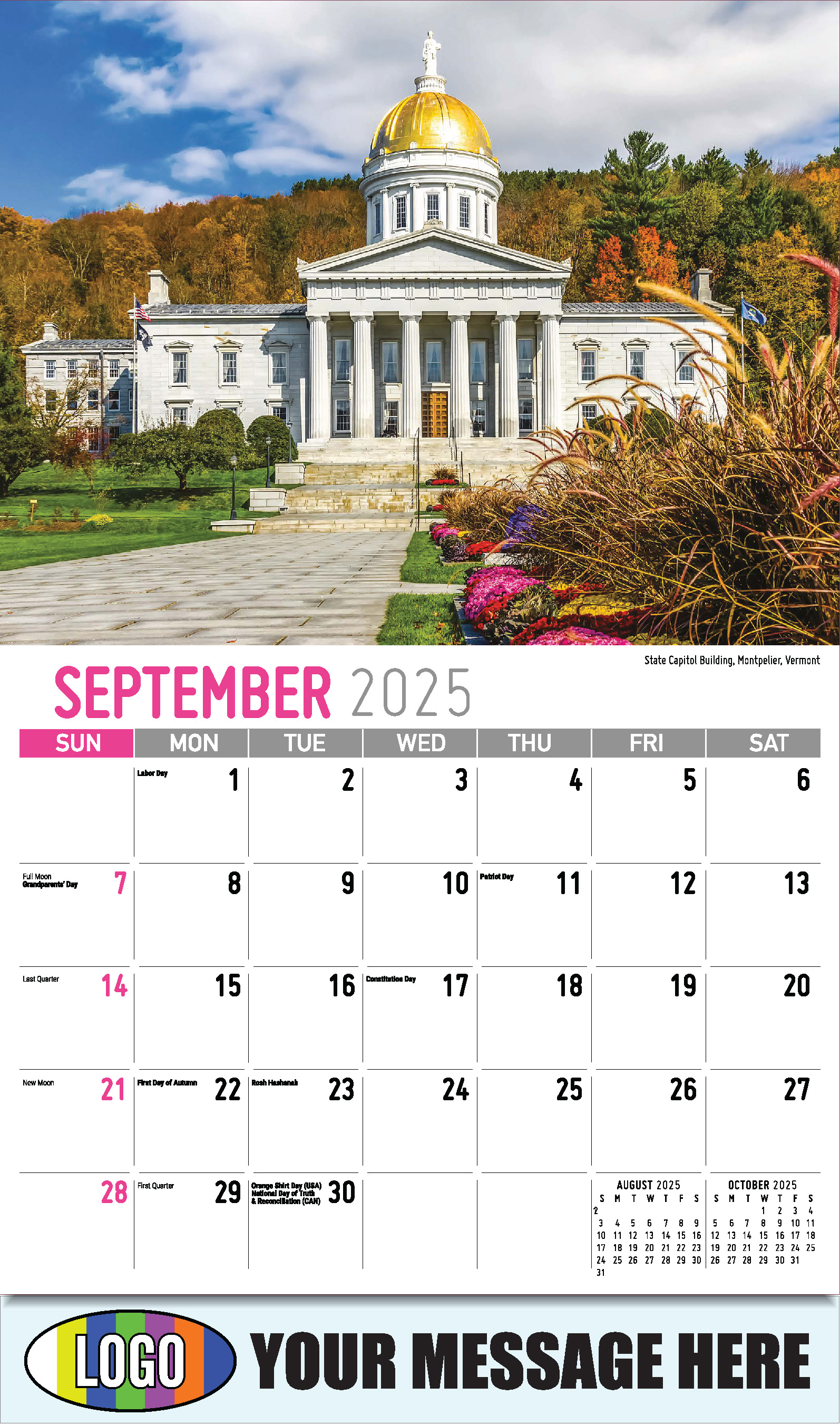Scenes of New England 2025 Business Advertising Wall Calendar - September