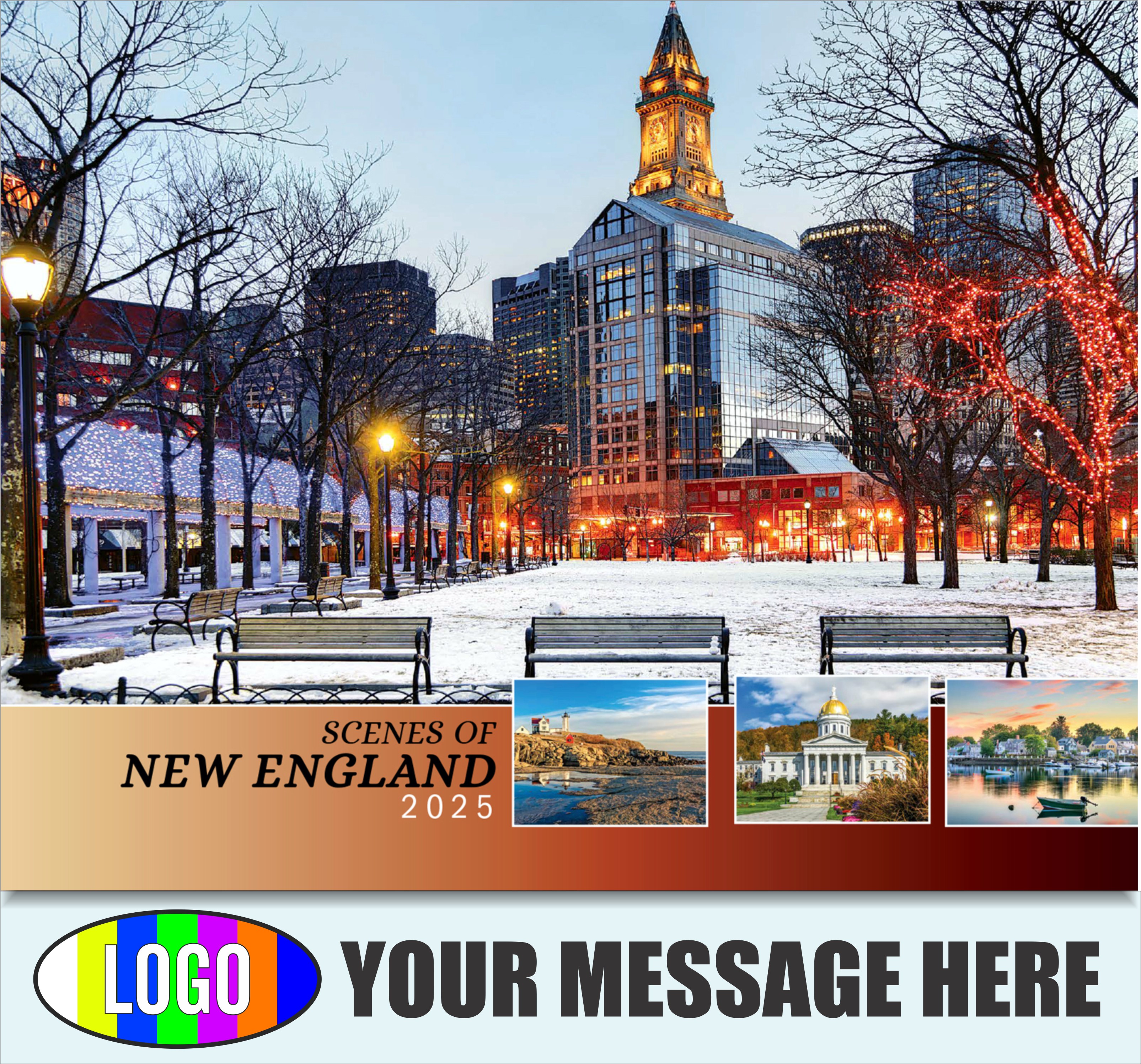 Scenes of New England 2025 Business Advertising Wall Calendar - cover