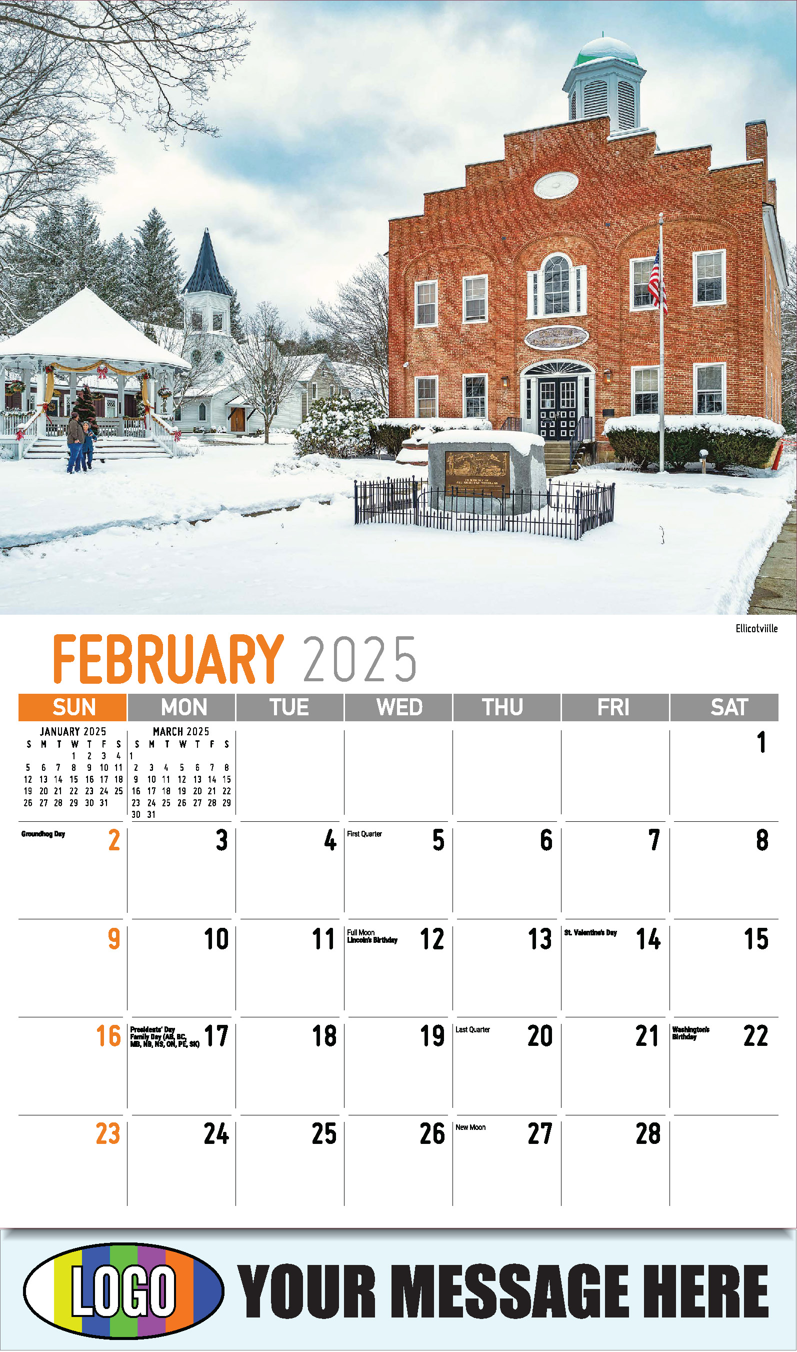 Scenes of New York 2025 Business Promotional Wall Calendar - February