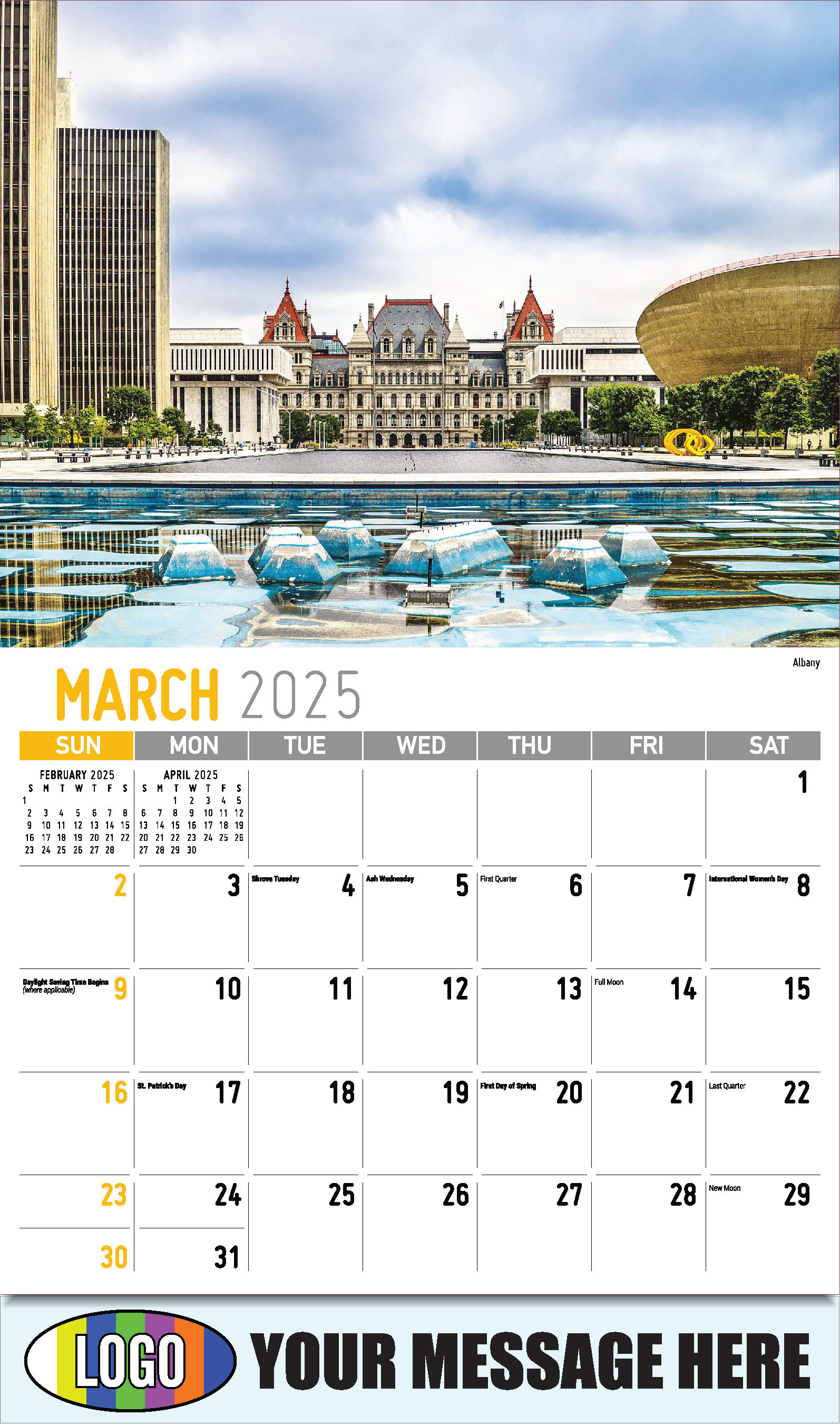 Scenes of New York 2025 Business Promotional Wall Calendar - March