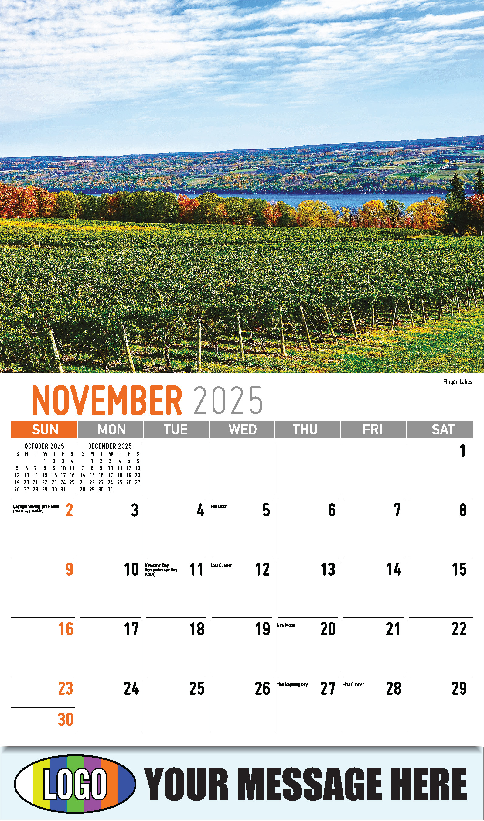 Scenes of New York 2025 Business Promotional Wall Calendar - November