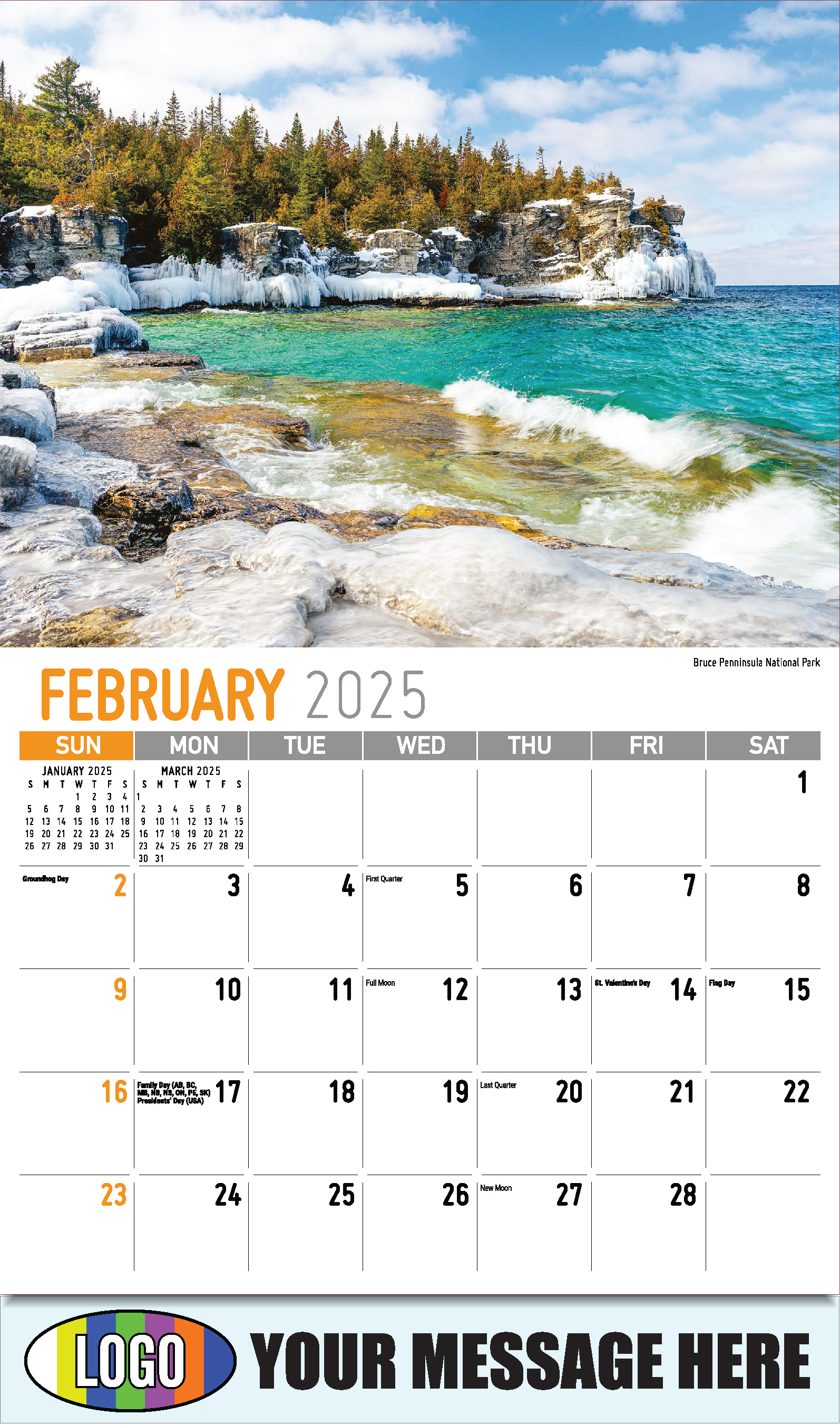 Scenes of Ontario 2025 Business Promo Wall Calendar - February