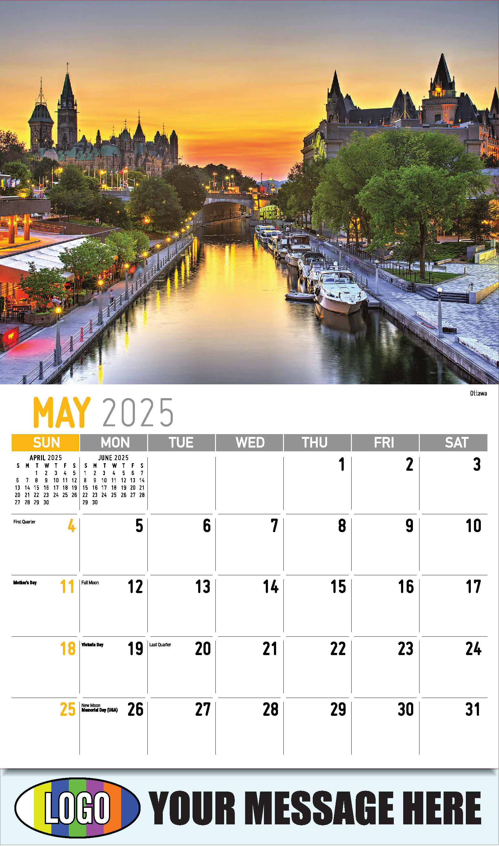 Scenes of Ontario 2025 Business Promo Wall Calendar - May