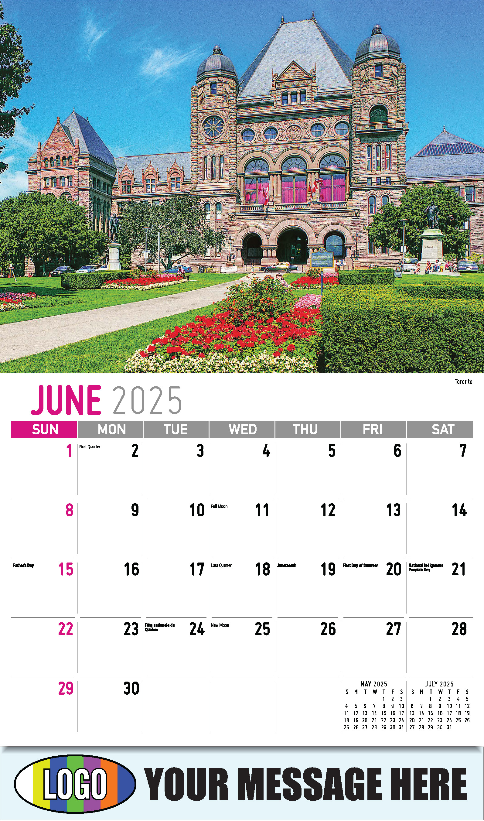 Scenes of Ontario 2025 Business Promo Wall Calendar - June