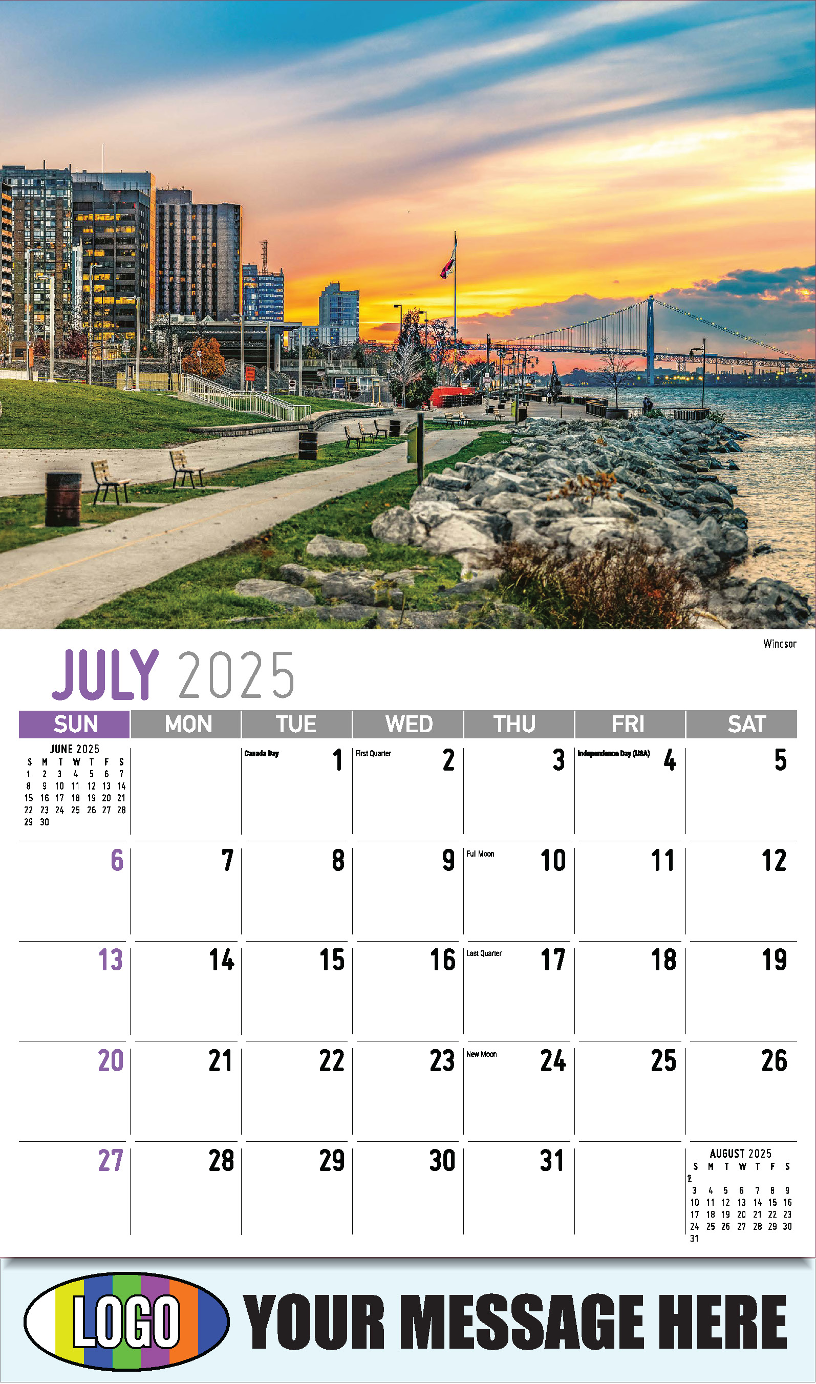 Scenes of Ontario 2025 Business Promo Wall Calendar - July