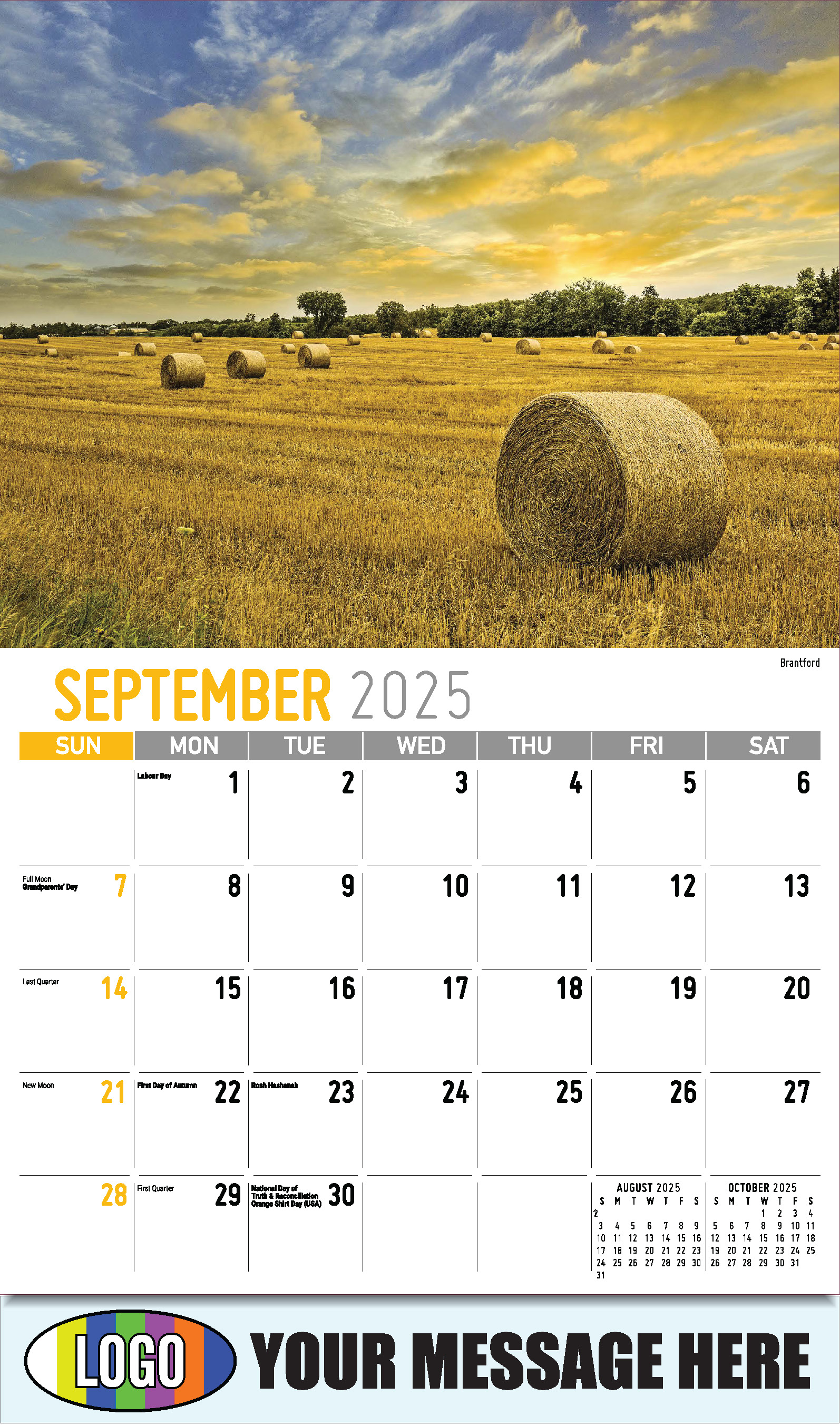 Scenes of Ontario 2025 Business Promo Wall Calendar - September