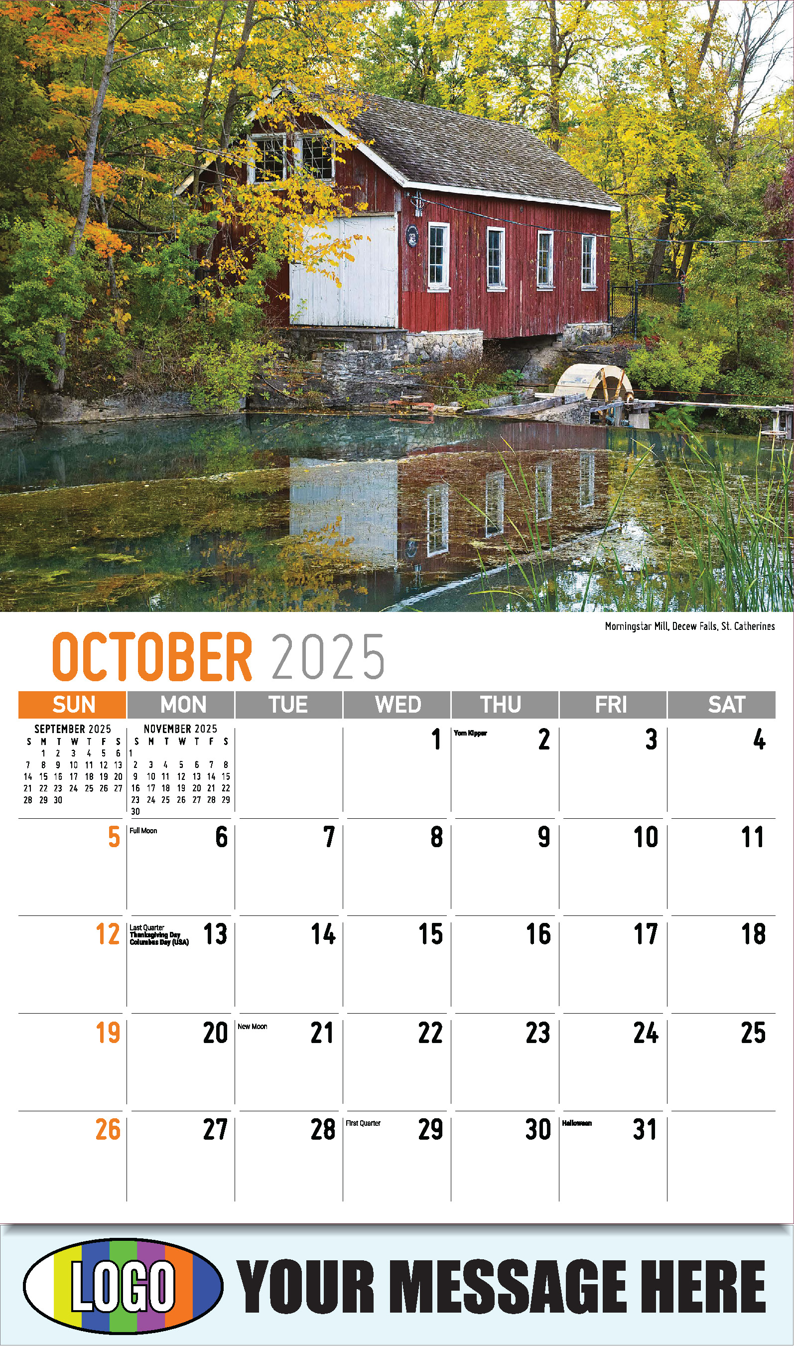 Scenes of Ontario 2025 Business Promo Wall Calendar - October