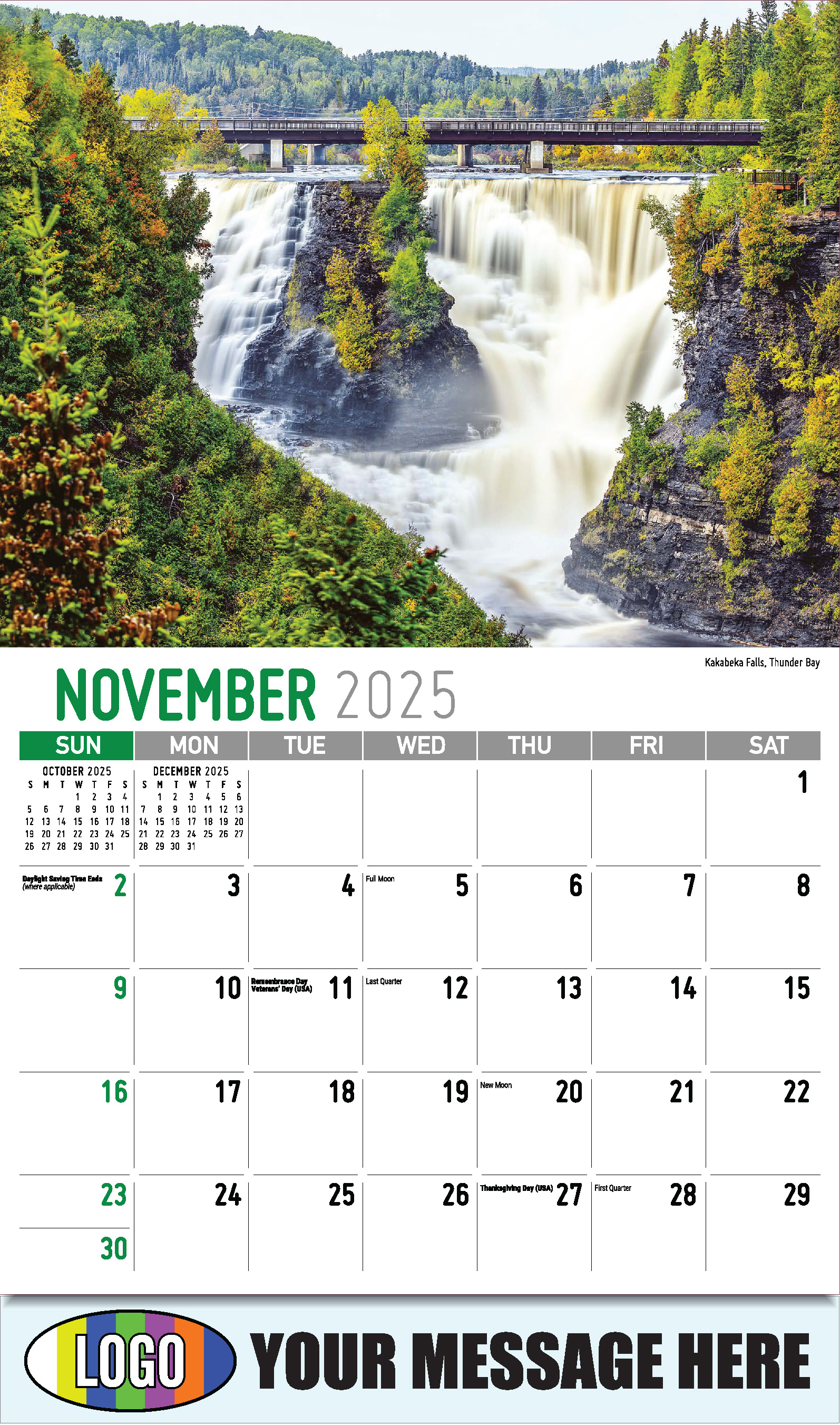 Scenes of Ontario 2025 Business Promo Wall Calendar - November