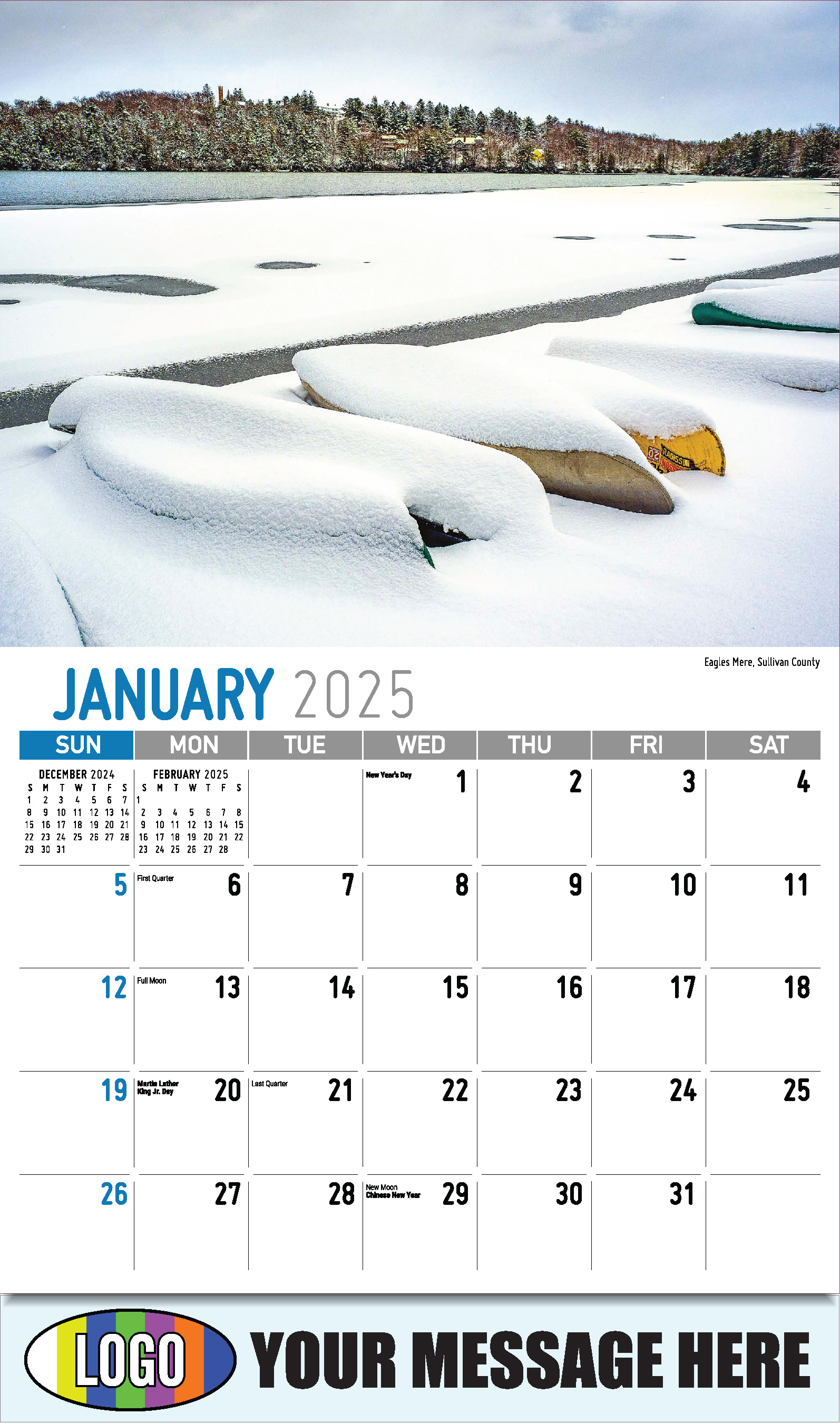 Scenes of Pennsylvania 2025 Business Promotion Calendar - January
