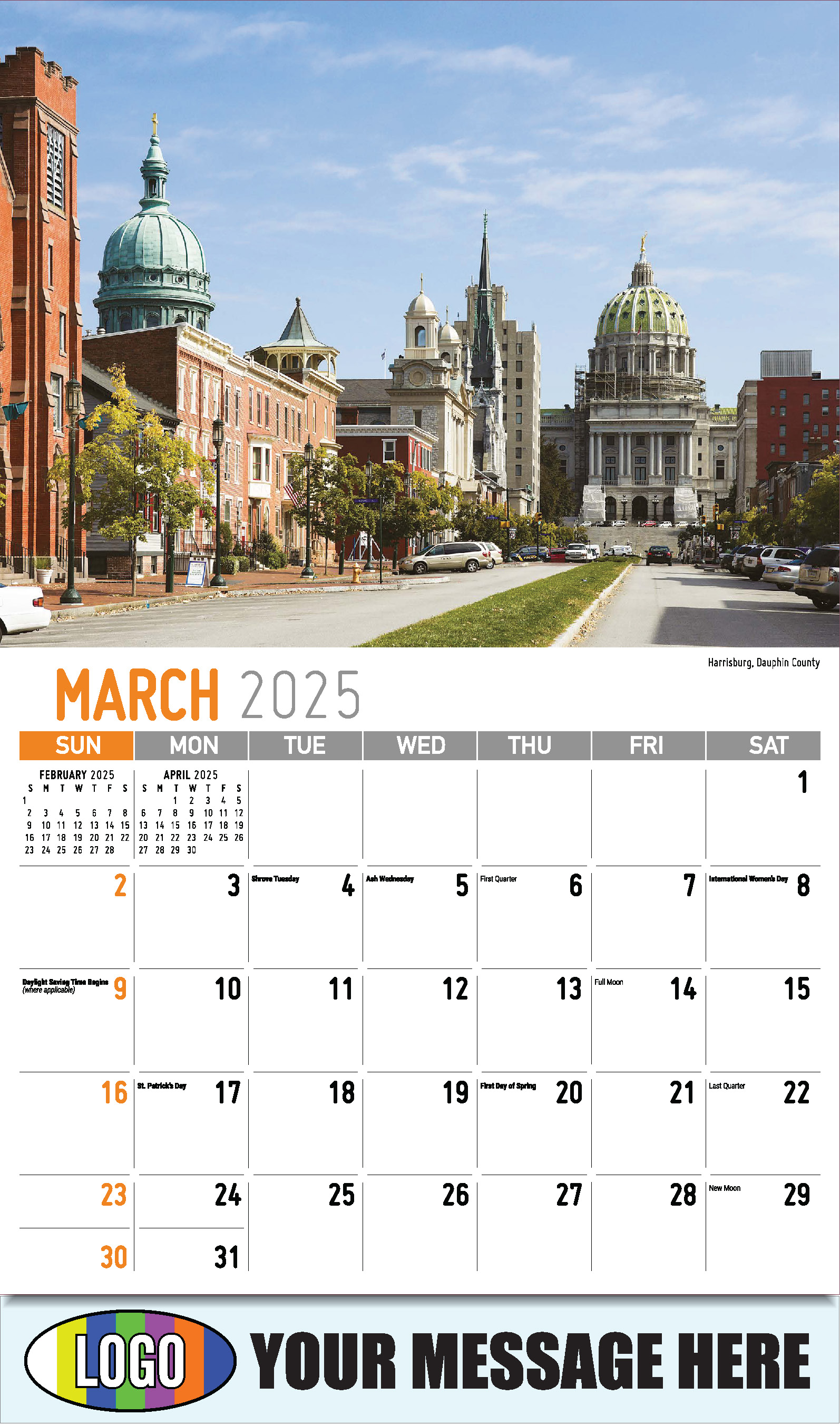 Scenes of Pennsylvania 2025 Business Promotion Calendar - March