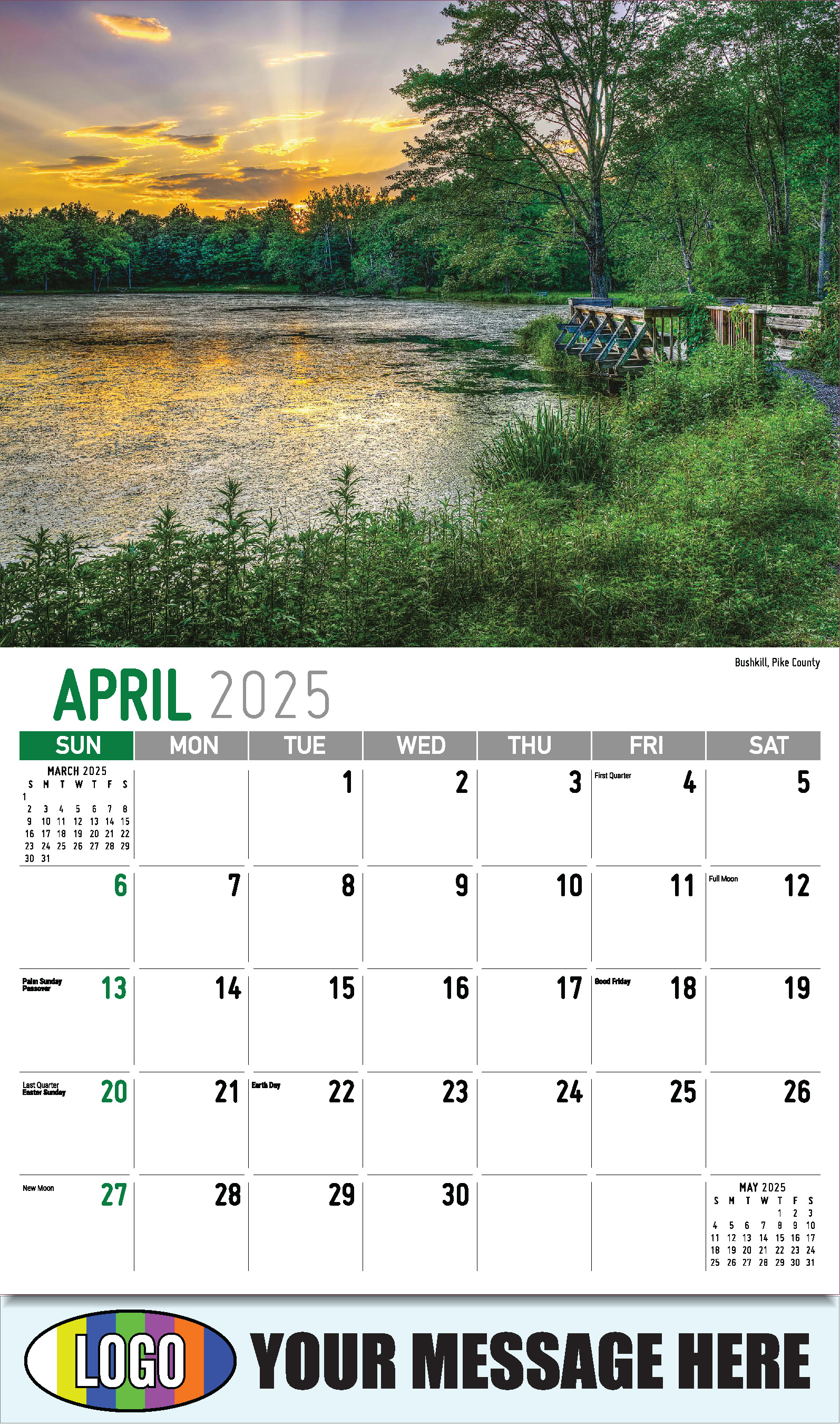 Scenes of Pennsylvania 2025 Business Promotion Calendar - April
