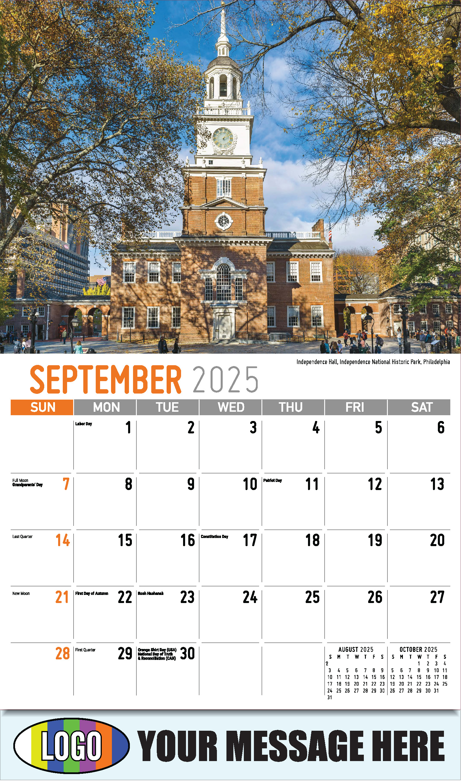 Scenes of Pennsylvania 2025 Business Promotion Calendar - September