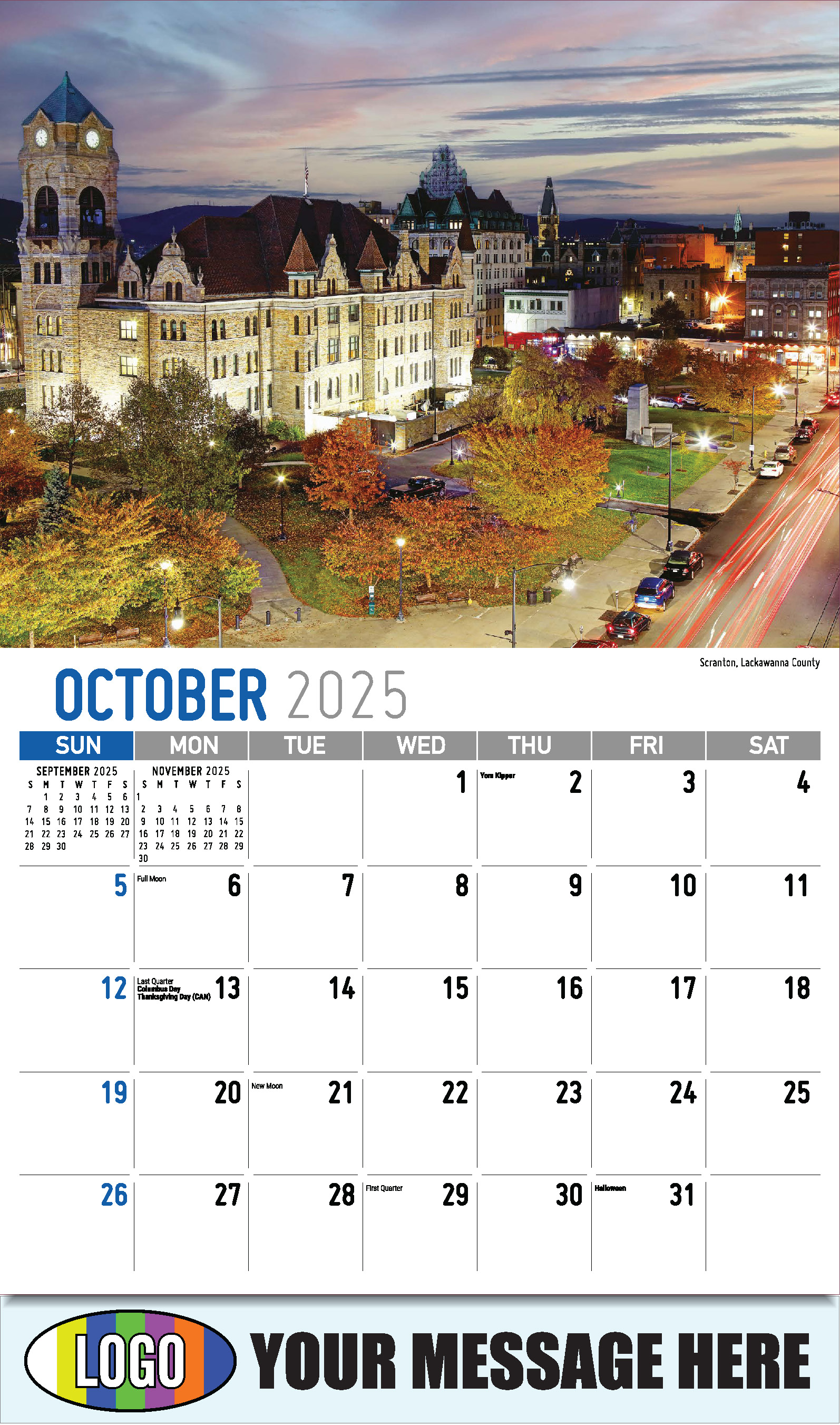 Scenes of Pennsylvania 2025 Business Promotion Calendar - October