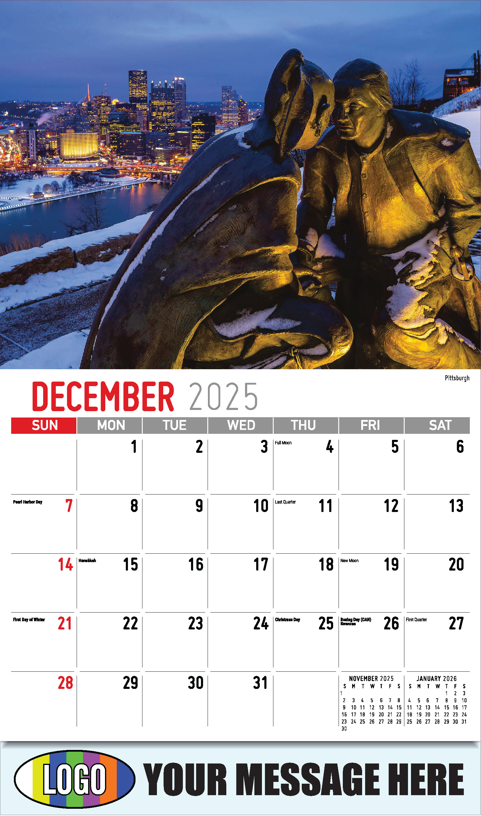 Scenes of Pennsylvania 2025 Business Promotion Calendar - December