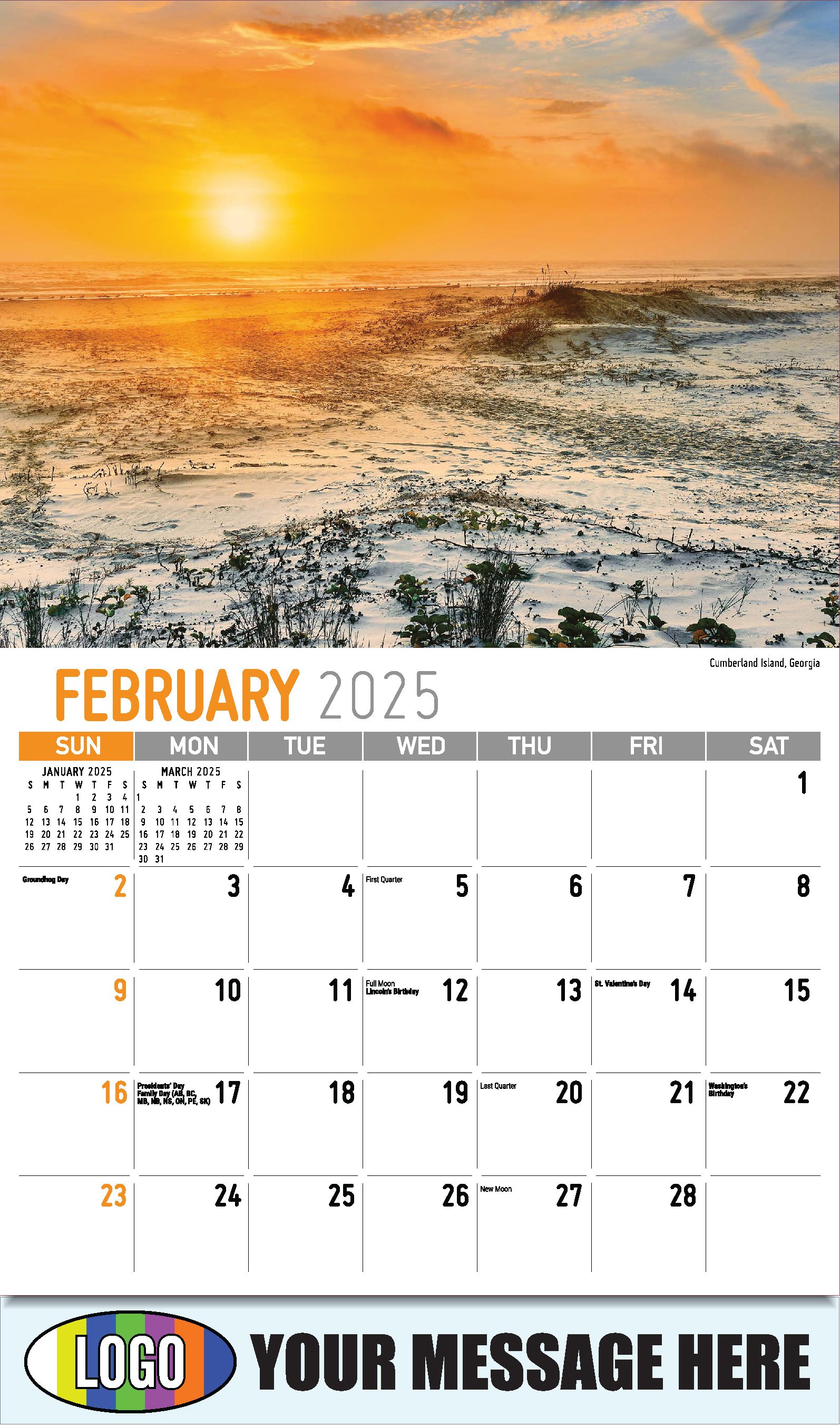Scenes of Southeast USA 2025 Business Promo Wall Calendar - February