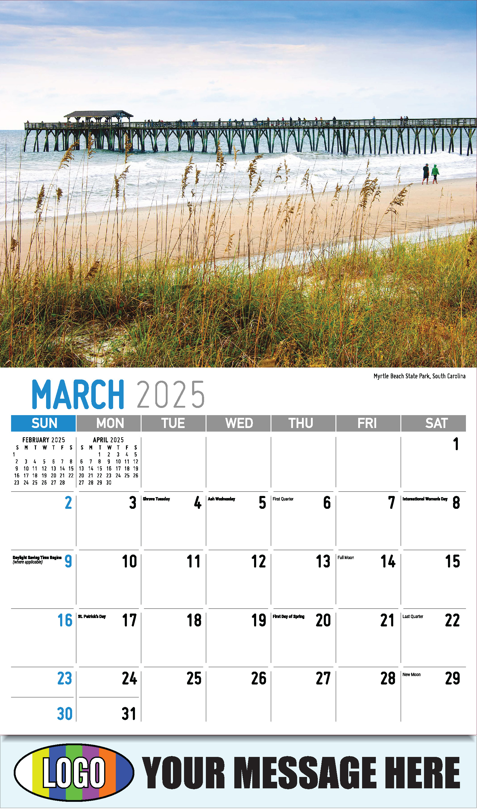 Scenes of Southeast USA 2025 Business Promo Wall Calendar - March