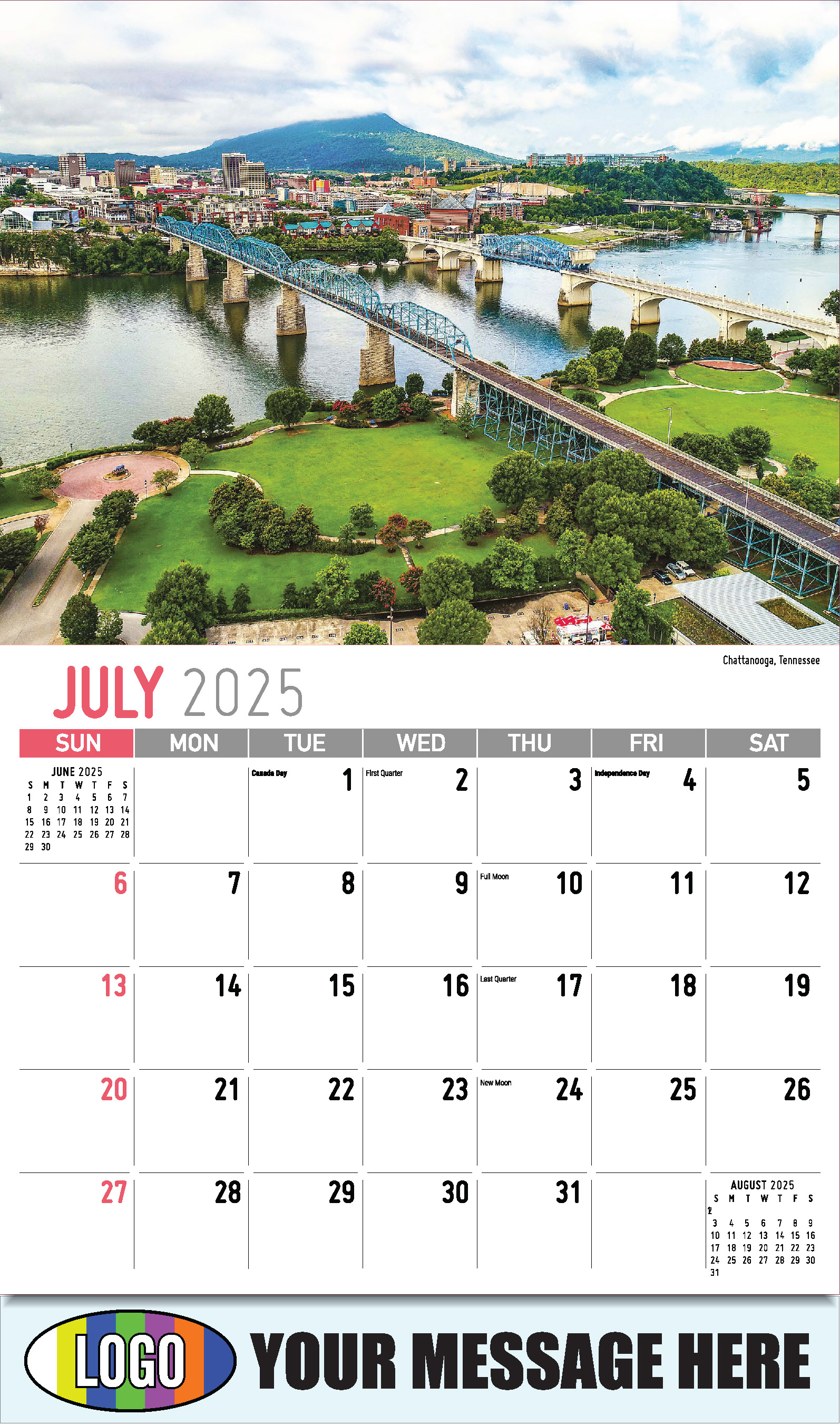 Scenes of Southeast USA 2025 Business Promo Wall Calendar - July