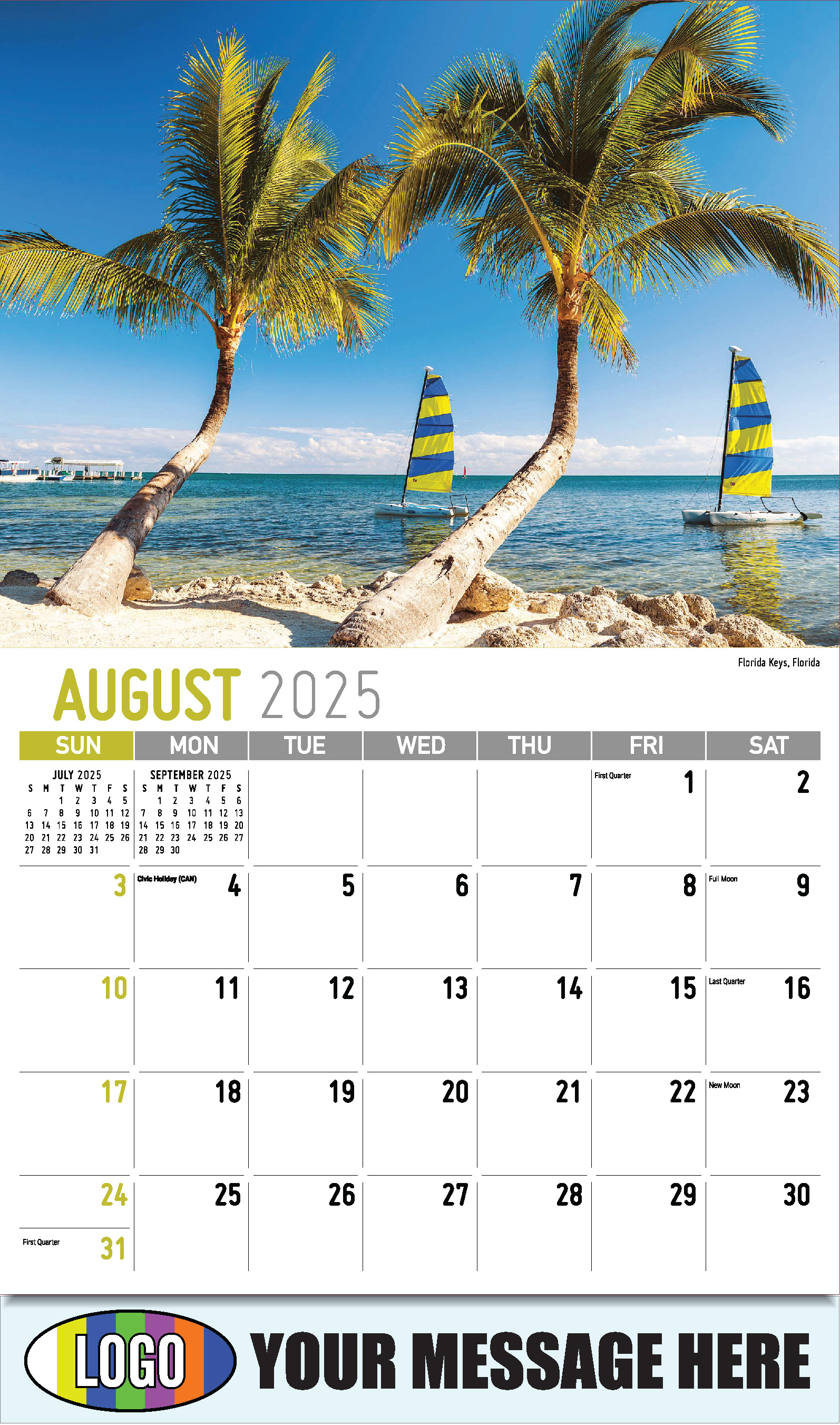 Scenes of Southeast USA 2025 Business Promo Wall Calendar - August