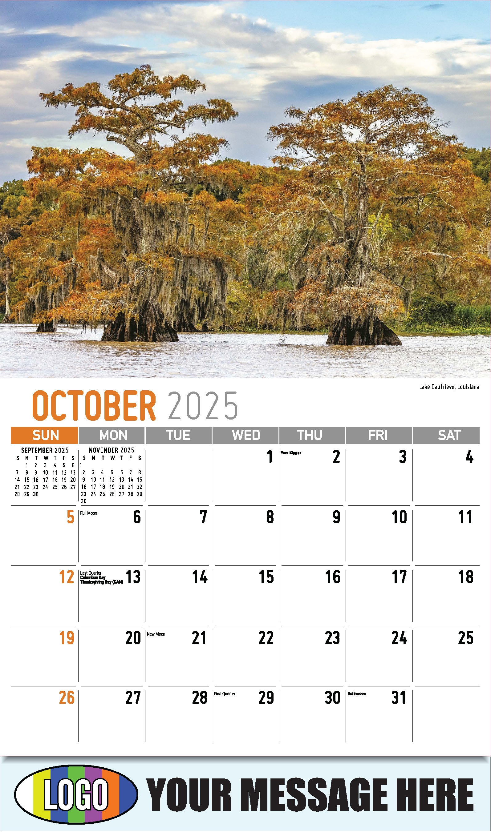 Scenes of Southeast USA 2025 Business Promo Wall Calendar - October