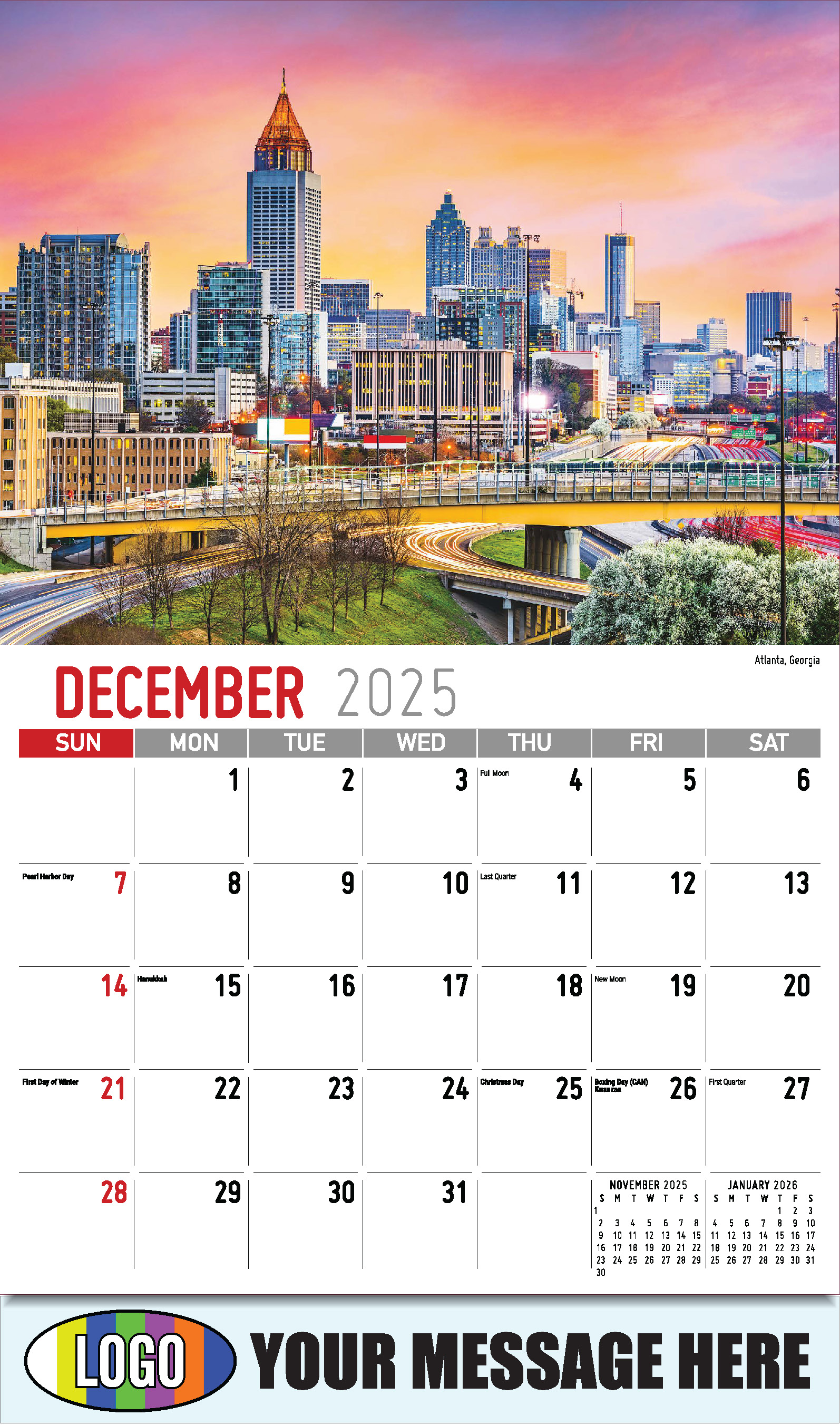 Scenes of Southeast USA 2025 Business Promo Wall Calendar - December