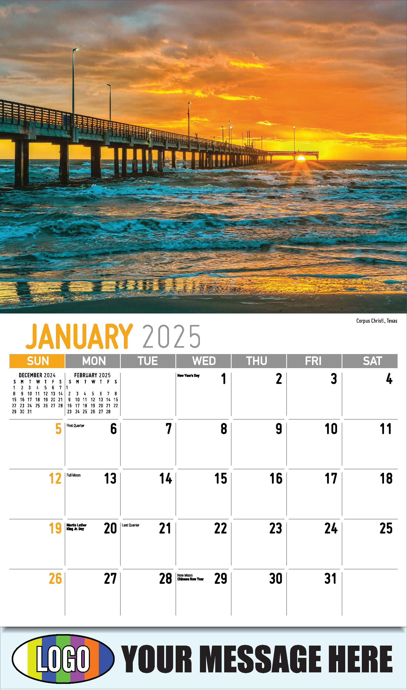 Scenes of Texas 2025 Business Advertising Calendar - January
